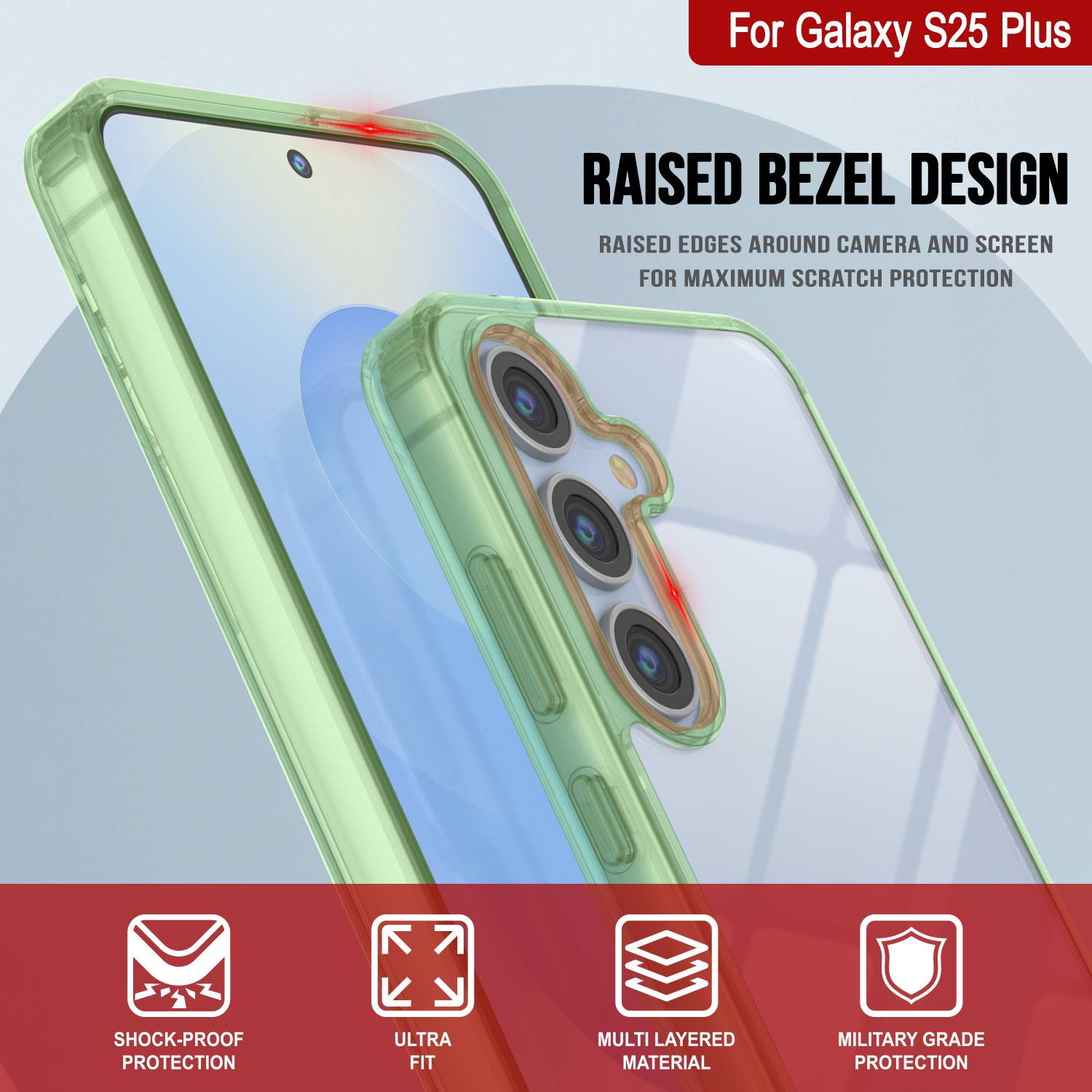 Galaxy S25 Plus Case [Clear Acrylic Series] [Non-Slip] For Galaxy S25 Plus [Green]