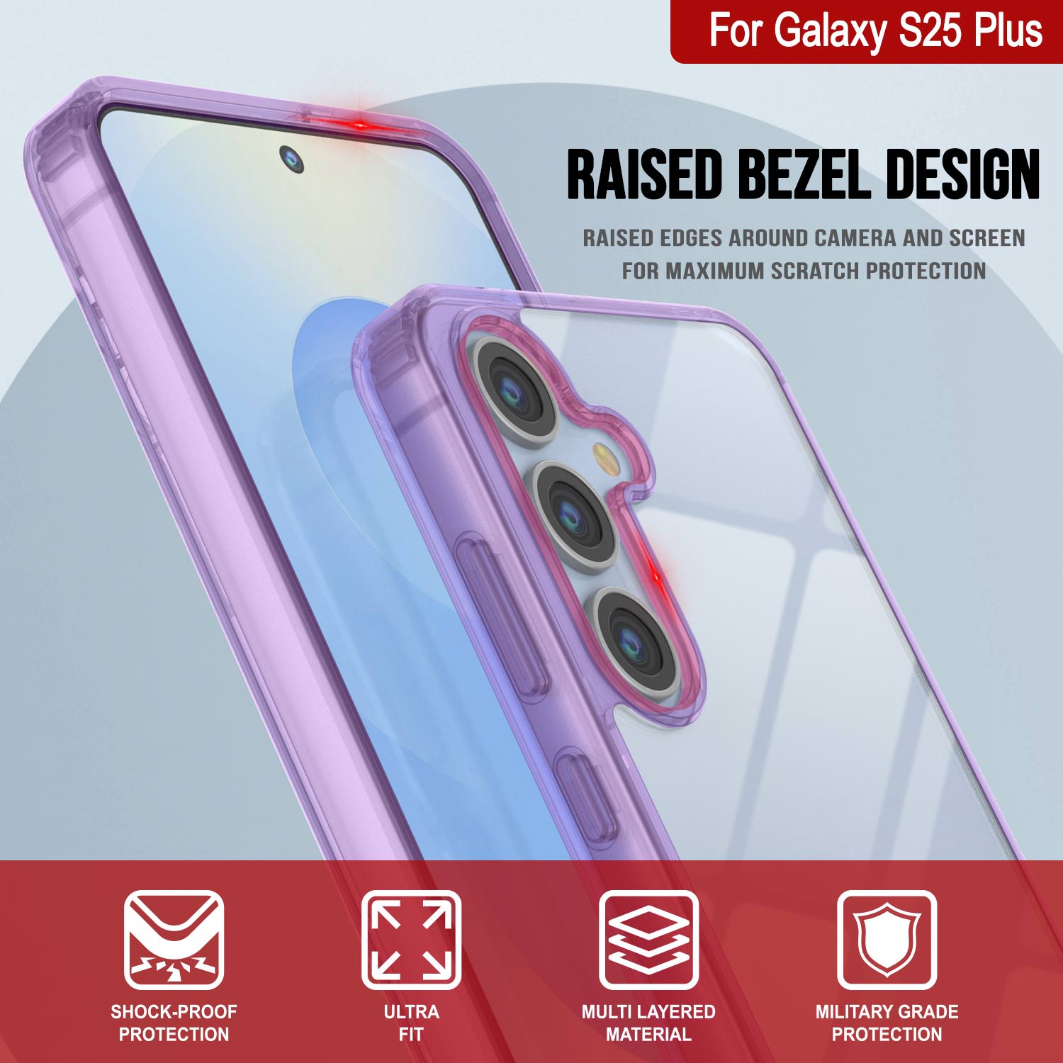 Galaxy S25 Plus Case [Clear Acrylic Series] [Non-Slip] For Galaxy S25 Plus [Purple]