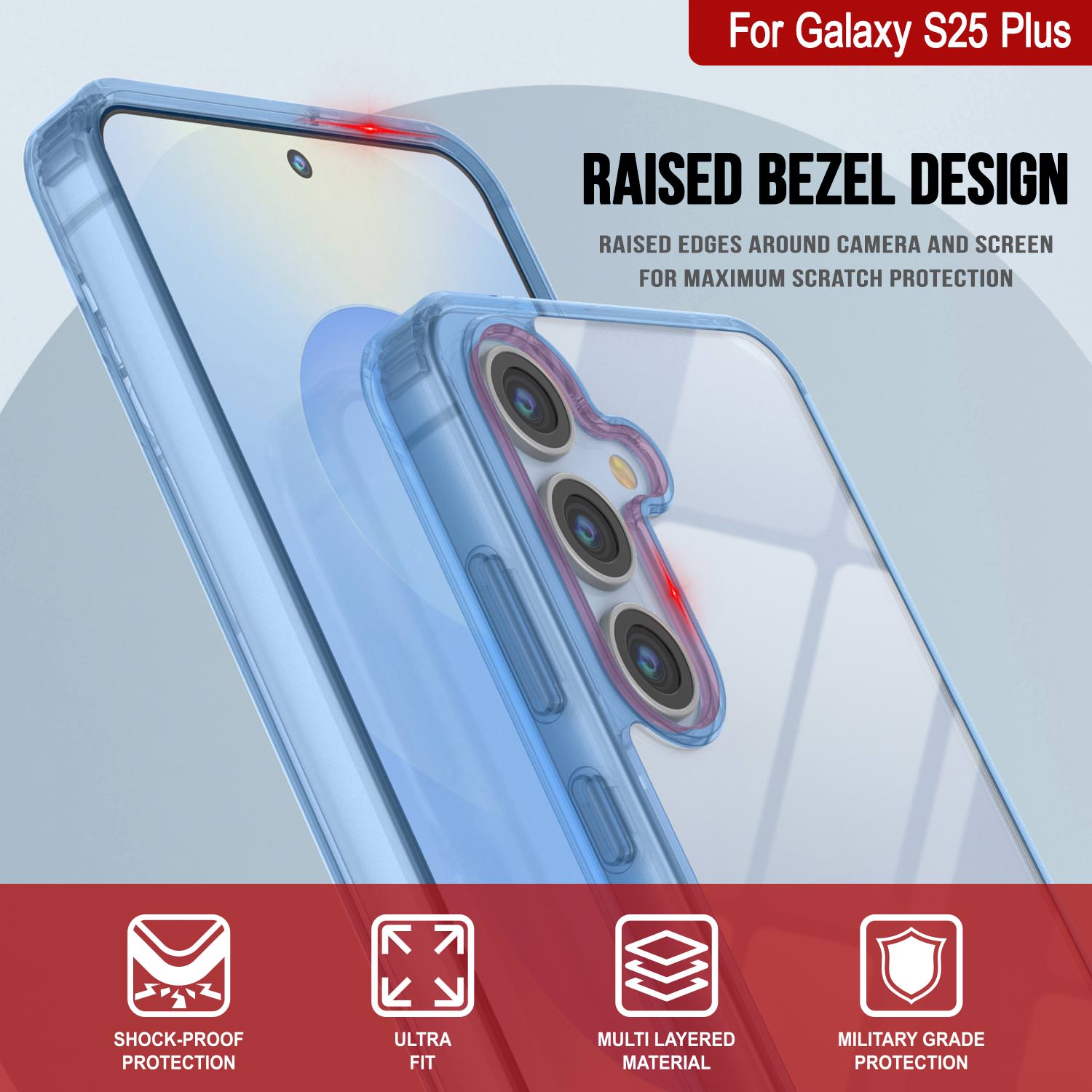 Galaxy S25 Plus Case [Clear Acrylic Series] [Non-Slip] For Galaxy S25 Plus [Blue]