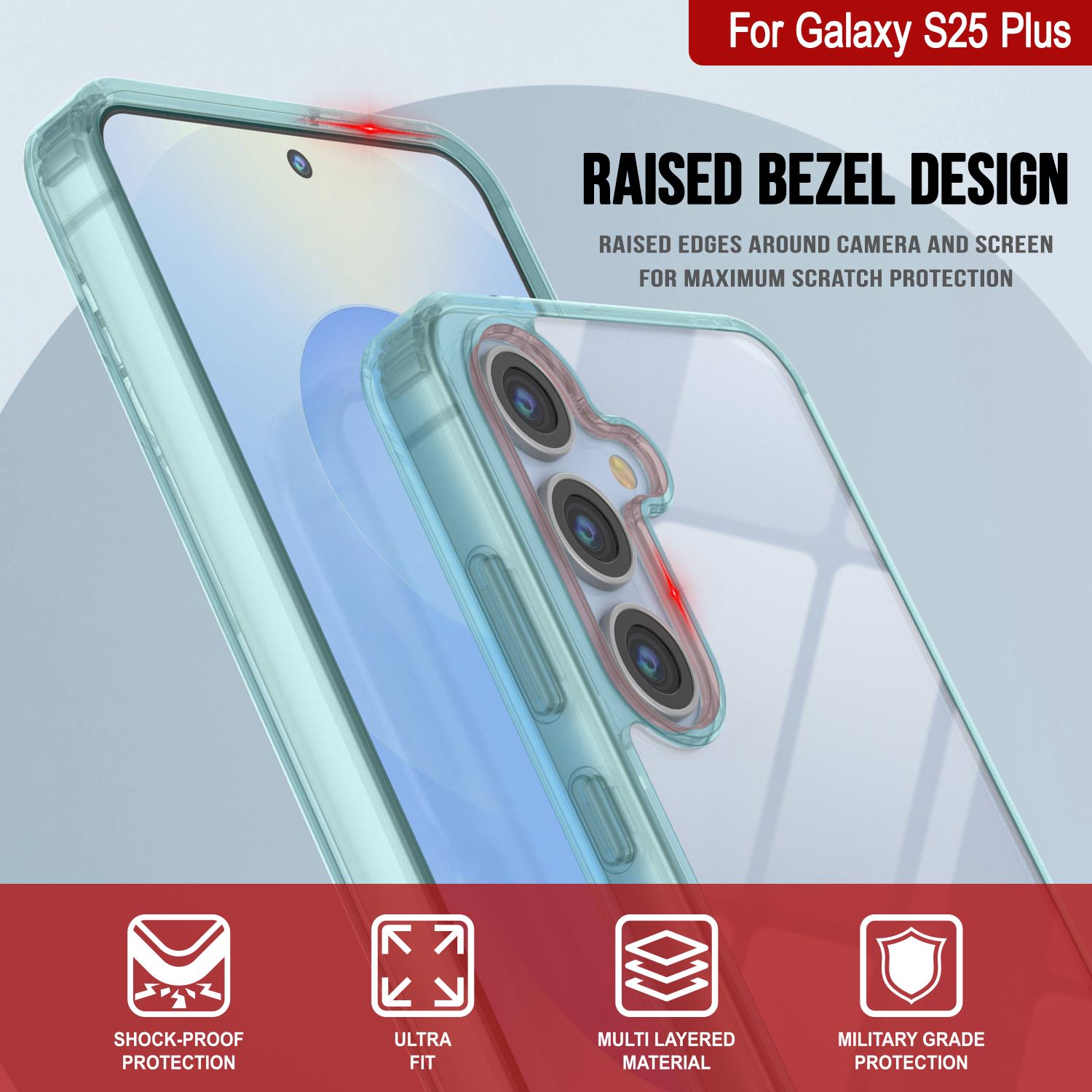 Galaxy S25 Plus Case [Clear Acrylic Series] [Non-Slip] For Galaxy S25 Plus [Teal]