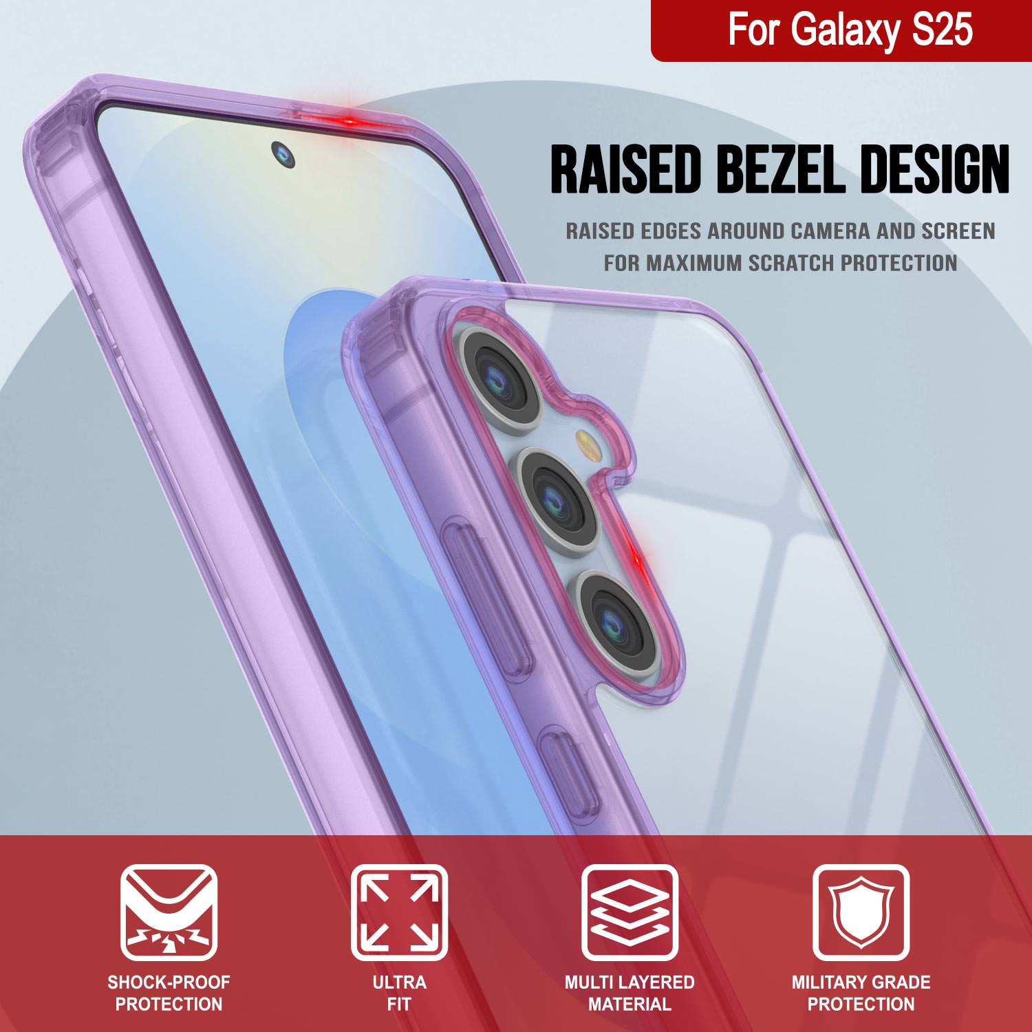 Galaxy S25 Case [Clear Acrylic Series] [Non-Slip] For Galaxy S25 [Purple]