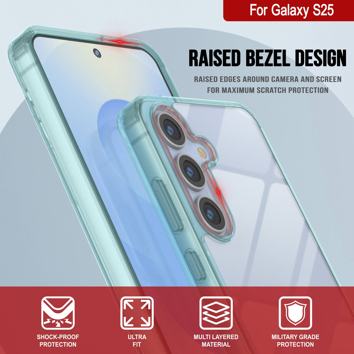 Galaxy S25 Case [Clear Acrylic Series] [Non-Slip] For Galaxy S25 [Teal]