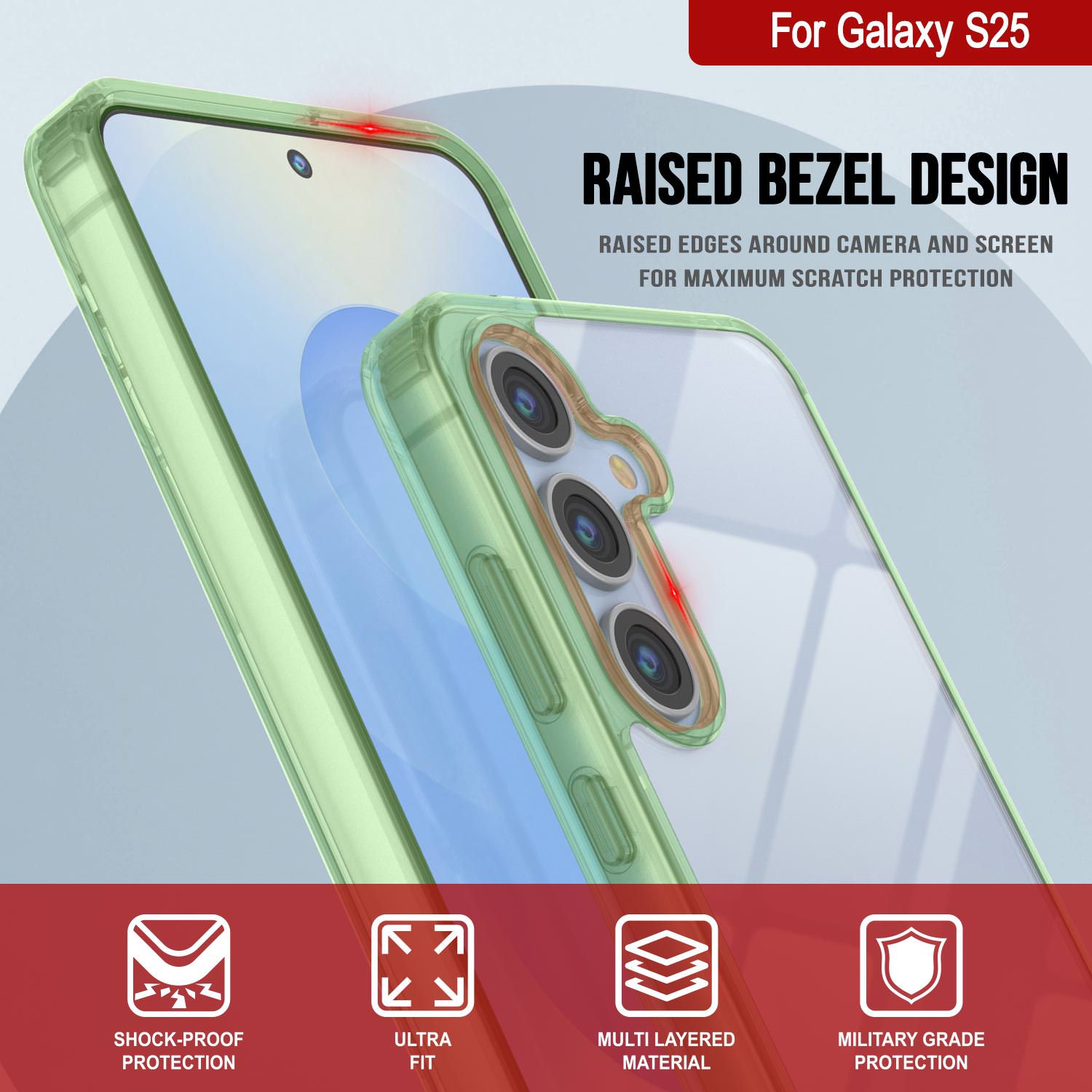 Galaxy S25 Case [Clear Acrylic Series] [Non-Slip] For Galaxy S25 [Green]