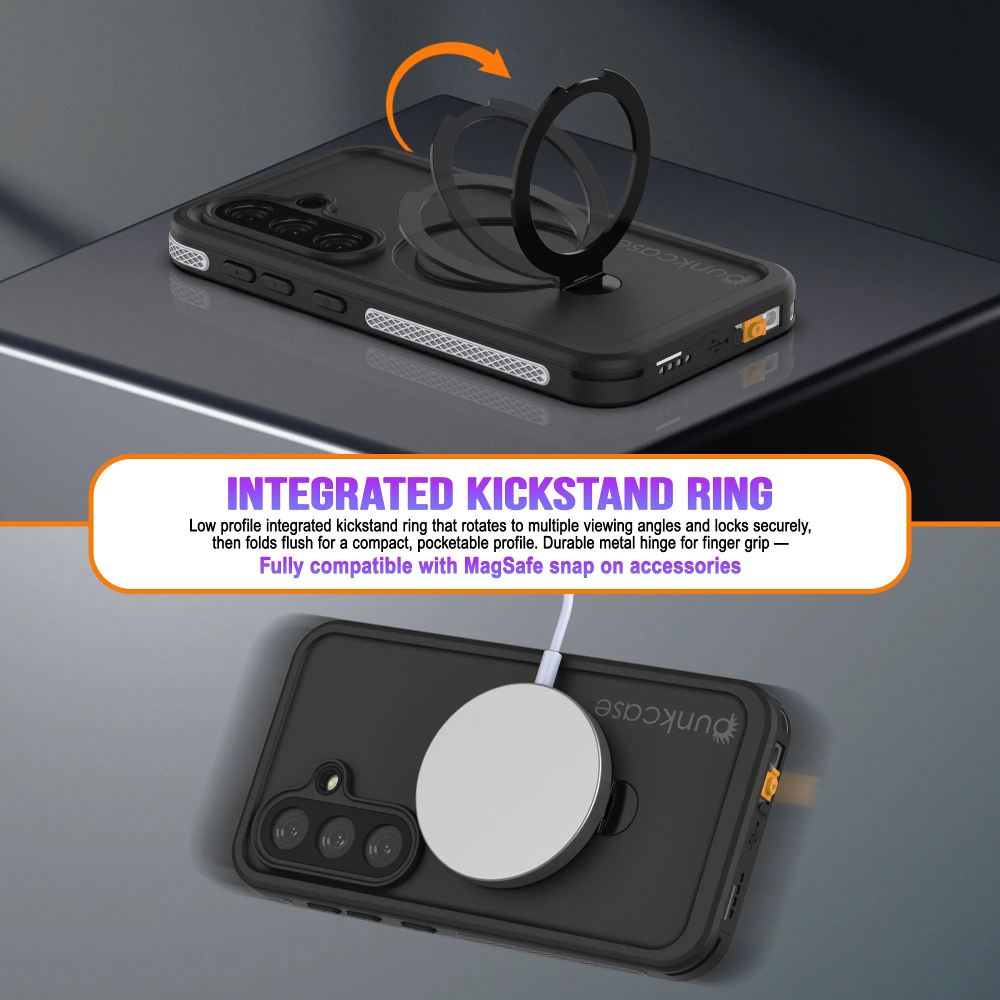 Galaxy S26 Plus Waterproof Case [Kickstud 2.0 Series] Protective IP68 Cover W/Screen Protector & Kickstand [White]