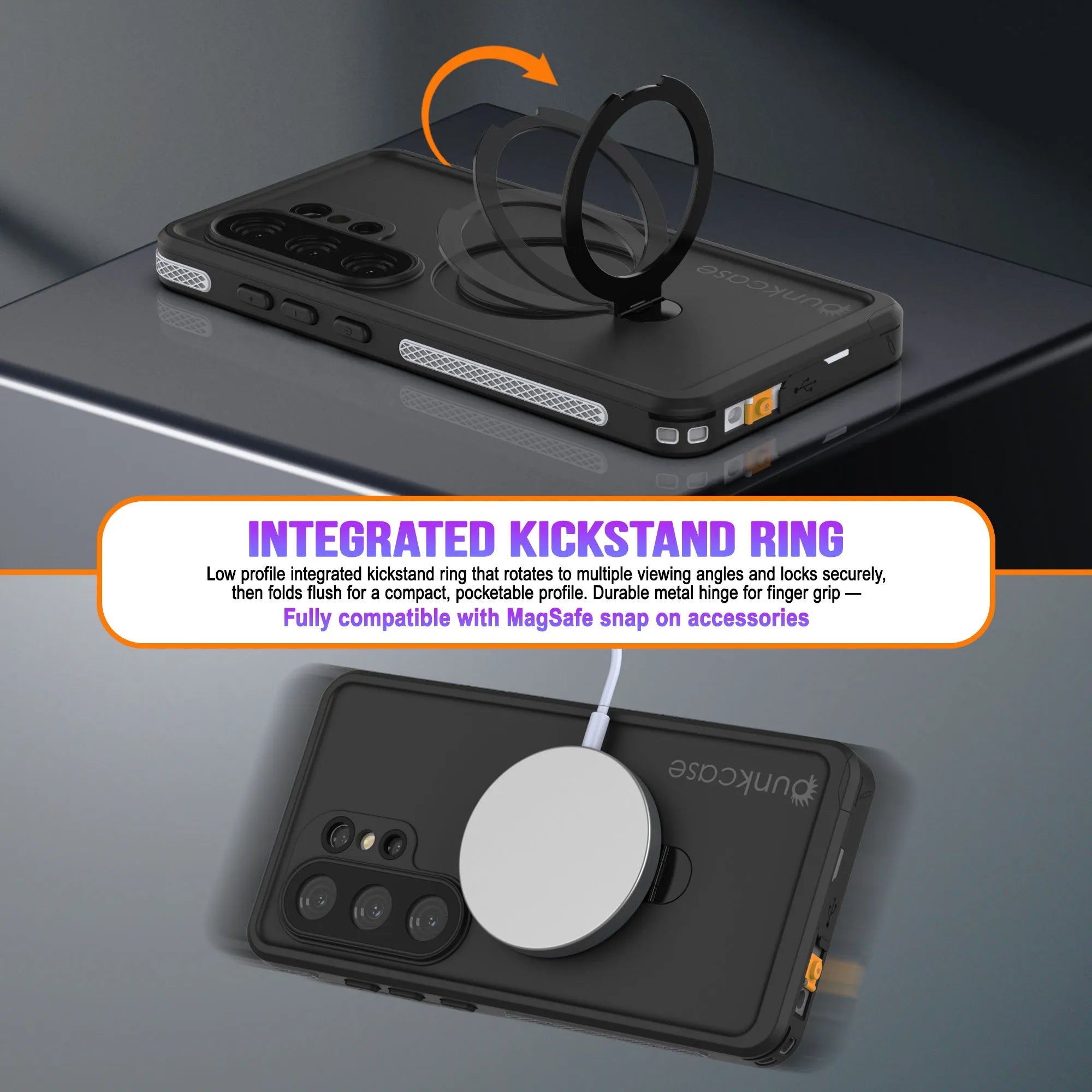 Galaxy S26 Ultra Waterproof Case [Kickstud 2.0 Series] Protective IP68 Cover W/Screen Protector & Kickstand [White]