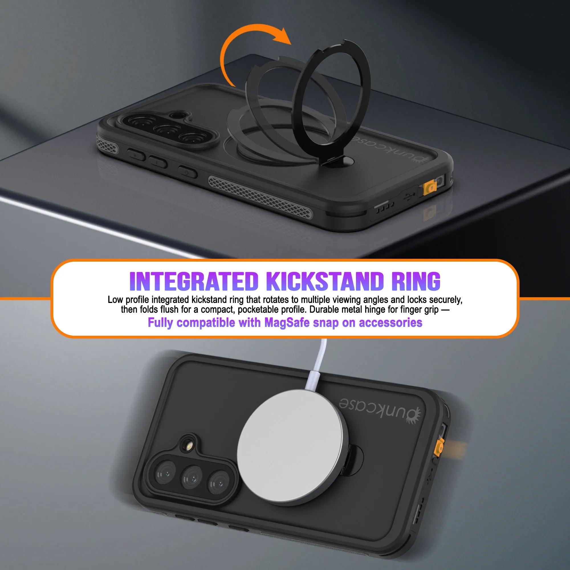 Galaxy S26 Waterproof Case [Kickstud 2.0 Series] Protective IP68 Cover W/Screen Protector & Kickstand [Grey]