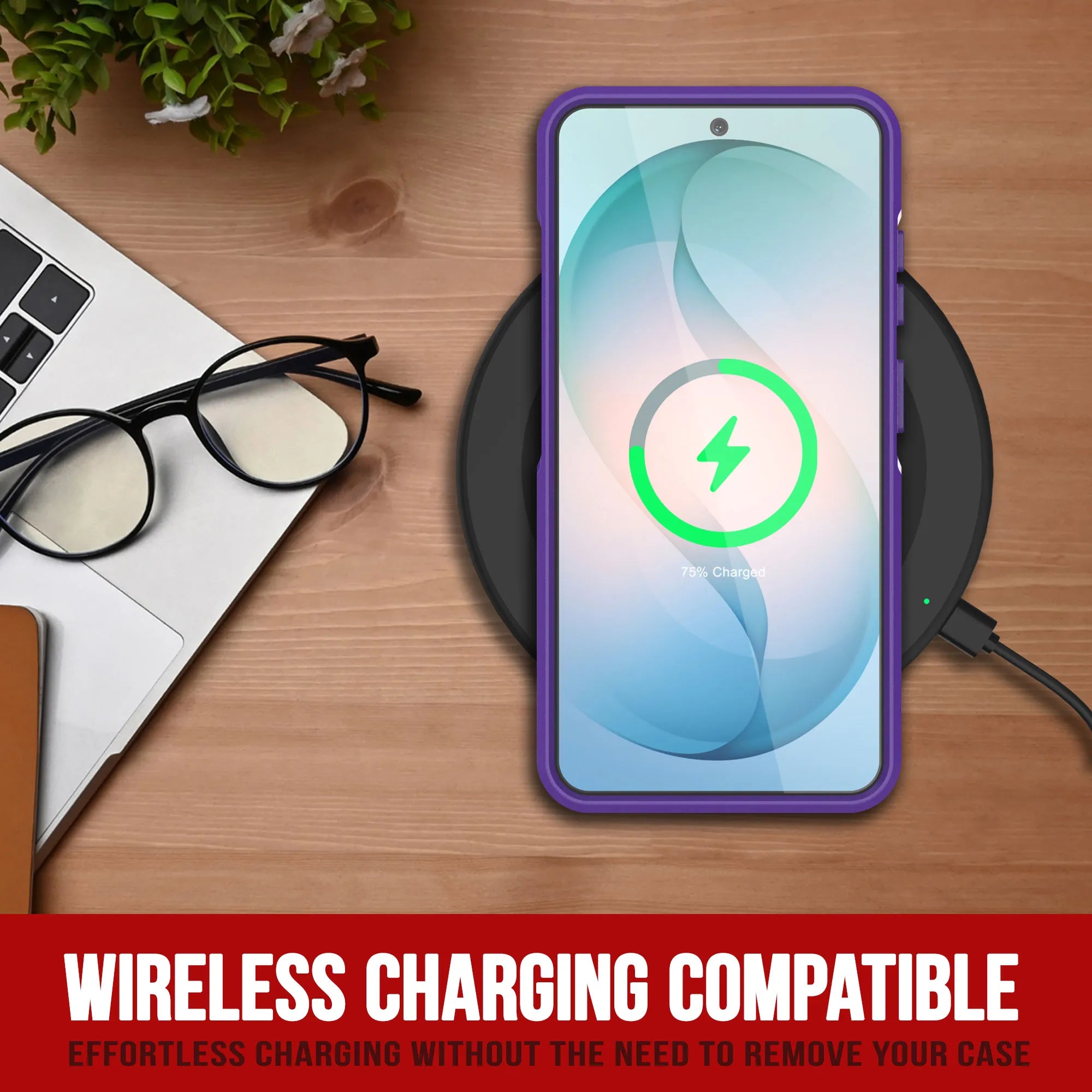 PunkCase Galaxy S26+ Plus Case, [Spartan 2.0 Series] Clear Rugged Heavy Duty Cover [Purple]