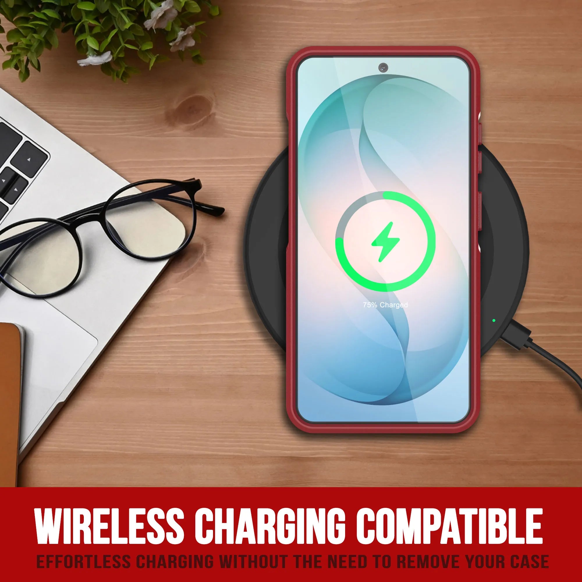 PunkCase Galaxy S26+ Plus Case, [Spartan 2.0 Series] Clear Rugged Heavy Duty Cover [Red]