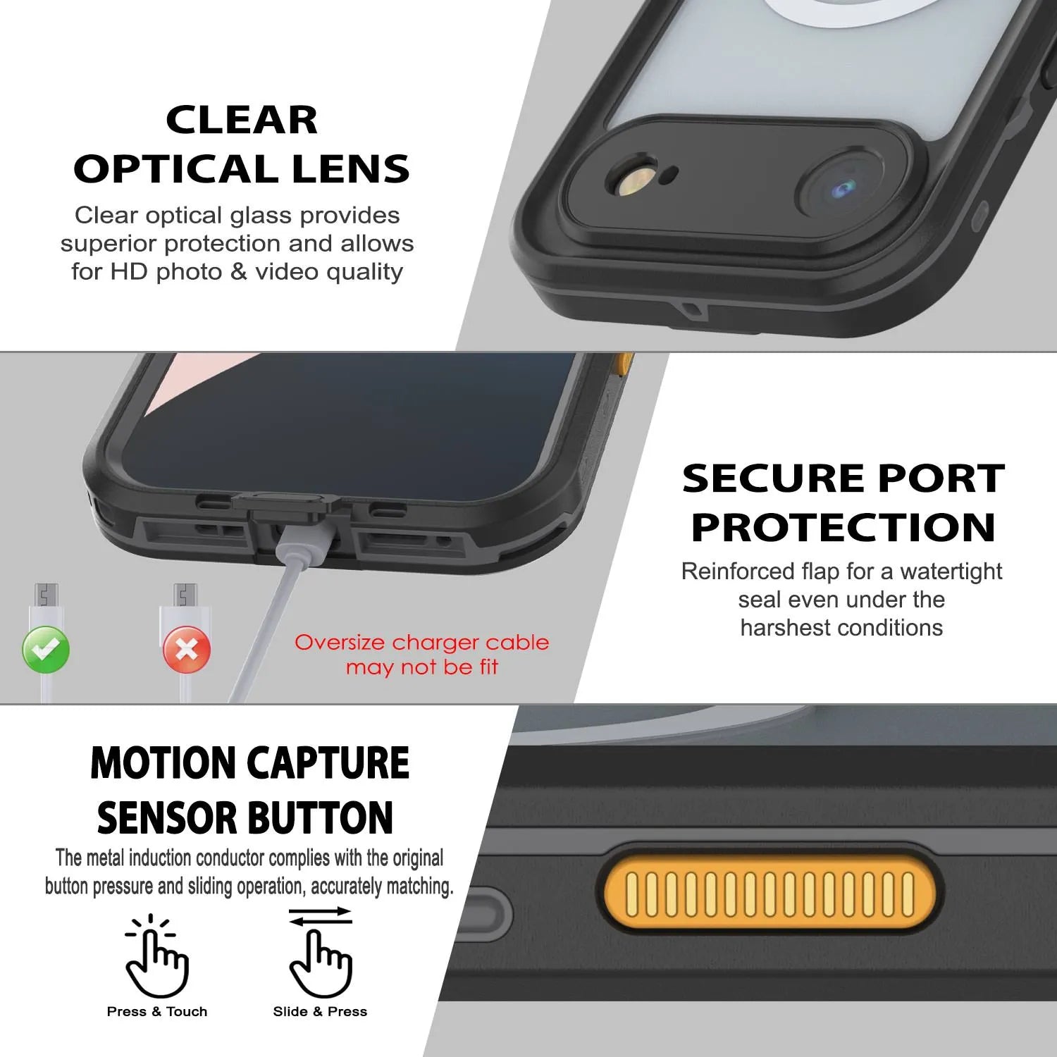iPhone 17 Air Waterproof IP68 Case, Punkcase [Clear] [StudStar Series] [Slim Fit] [Dirtproof]