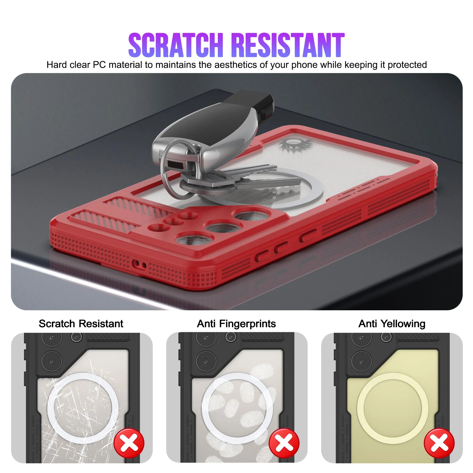 Galaxy S26 Ultra Waterproof Case [Alpine 2.0 Series] [Slim Fit] [IP68 Certified] [Shockproof] [Red]
