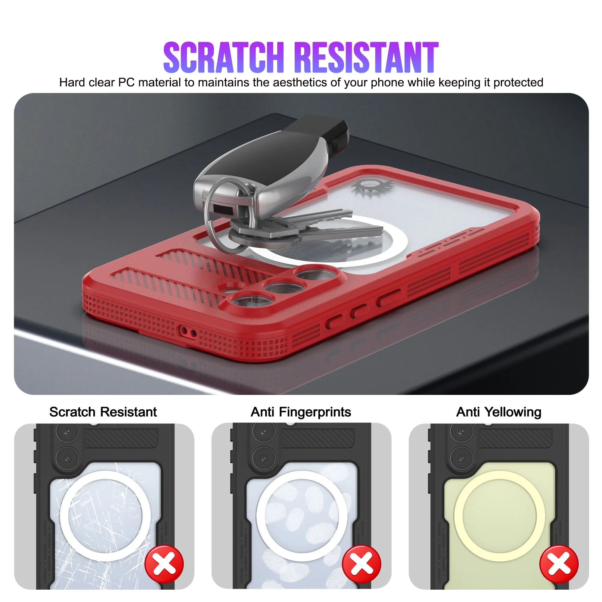 Galaxy S26 Waterproof Case [Alpine 2.0 Series] [Slim Fit] [IP68 Certified] [Shockproof] [Red]