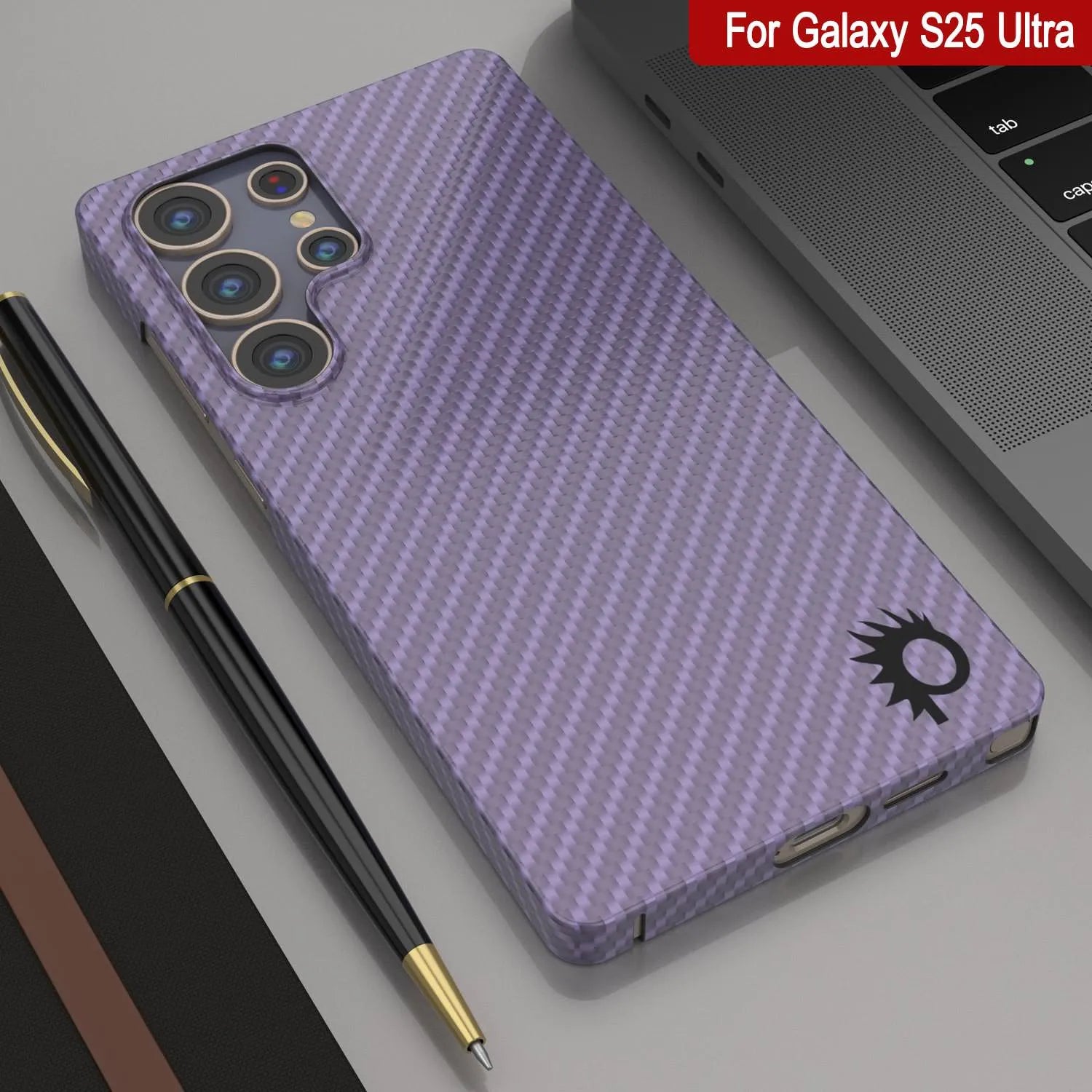 Punkcase Galaxy S25 Ultra Carbon Fiber Case [AramidShield Series] Ultra Slim & Light Kevlar [Lilac]