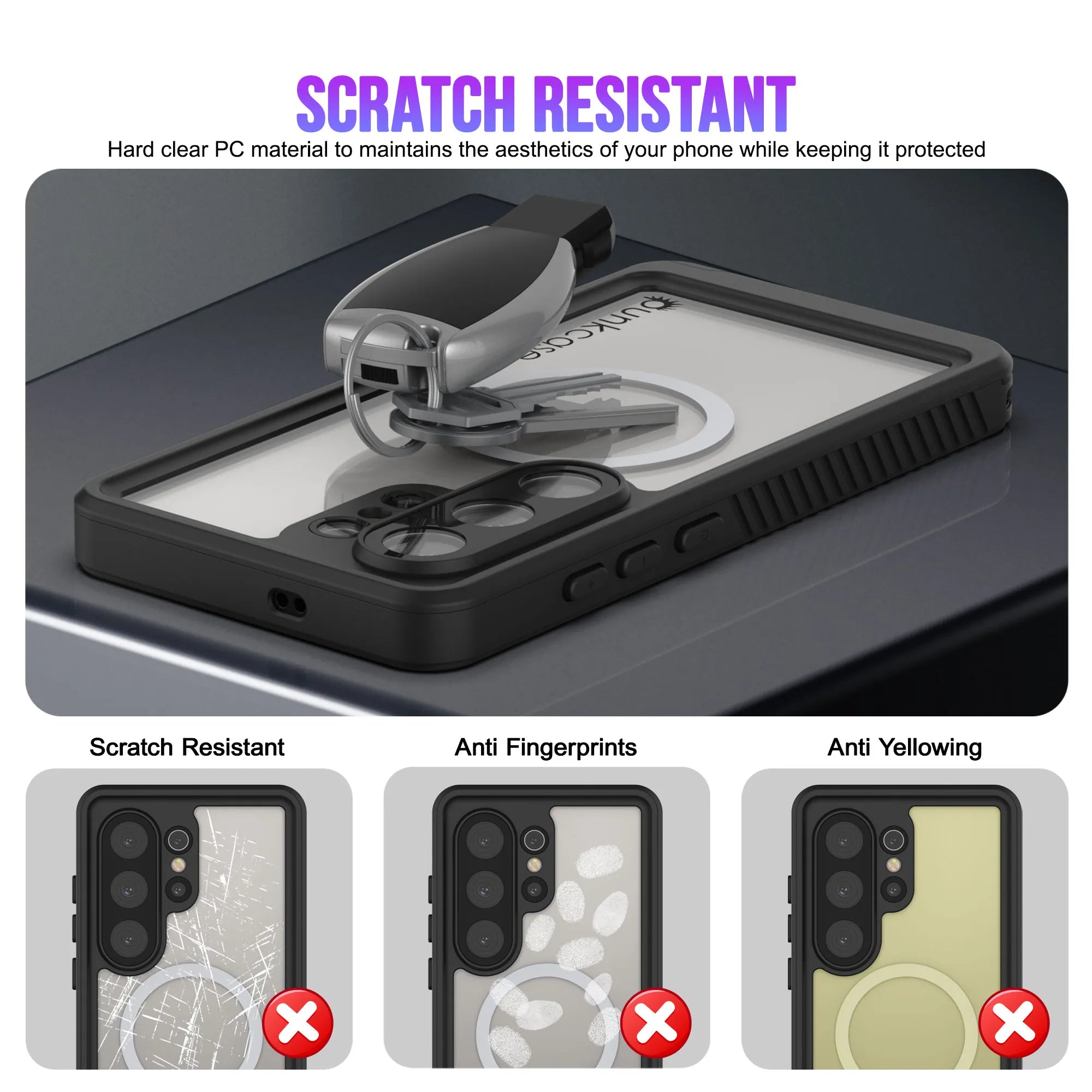 Galaxy S26 Ultra Waterproof Case, Punkcase [Extreme Mag Series] Armor Cover W/ Built In Screen Protector [Grey]