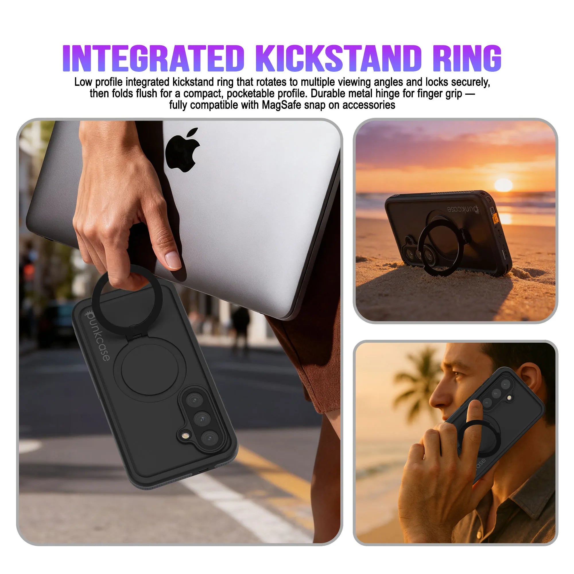 Galaxy S26 Plus Waterproof Case [Kickstud 2.0 Series] Protective IP68 Cover W/Screen Protector & Kickstand [Purple]