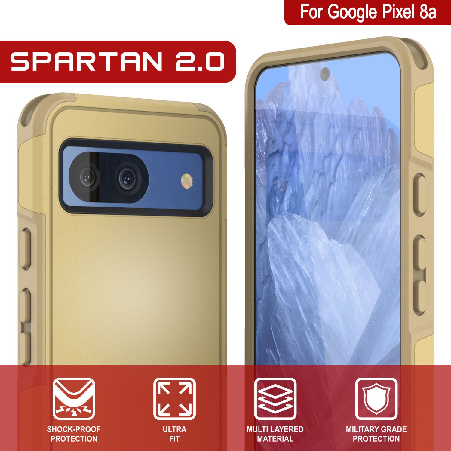 PunkCase Google Pixel 9 Pro XL Case, [Spartan 2.0 Series] Clear Rugged Heavy Duty Cover W/Built in Screen Protector [Yellow]