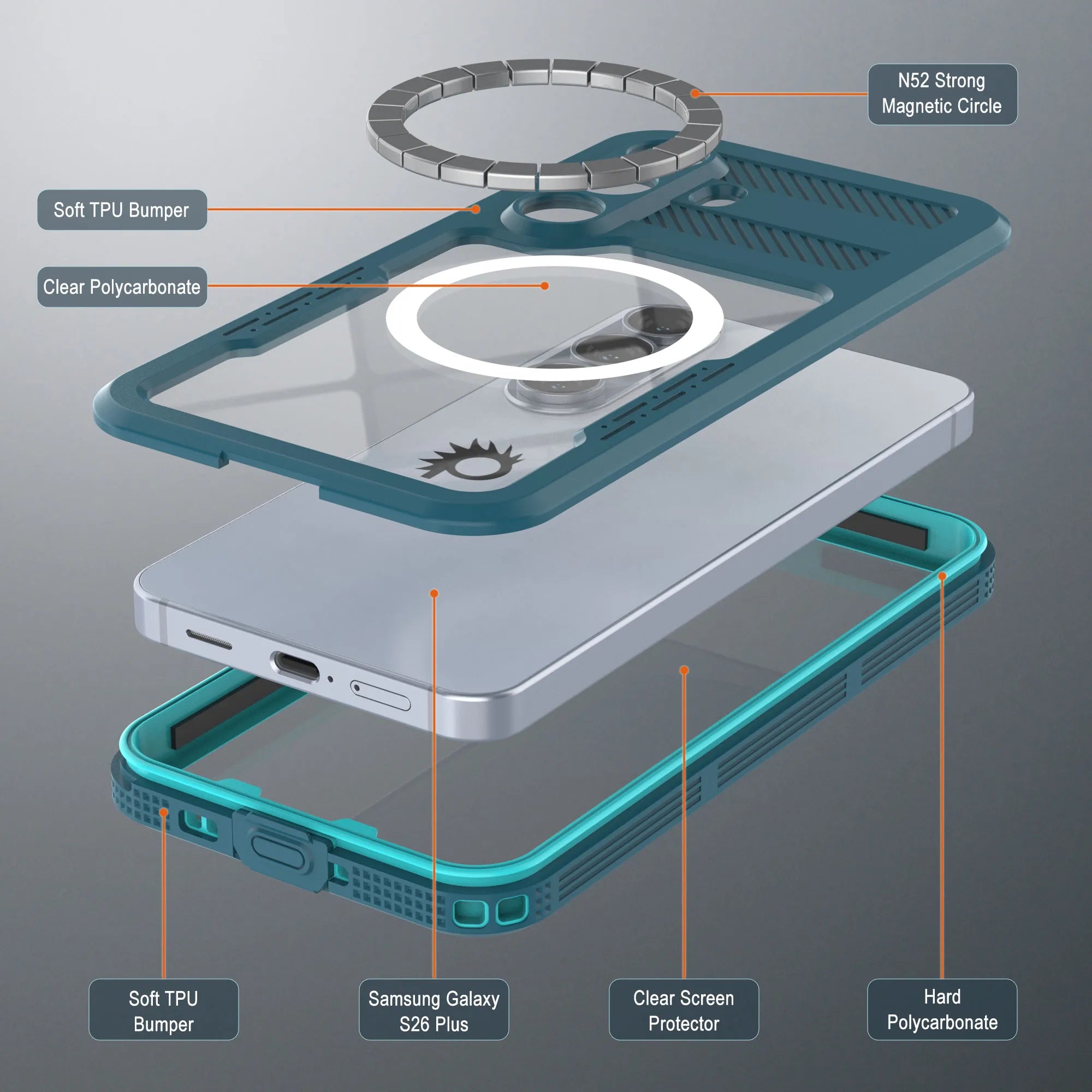 Galaxy S26+ Plus Waterproof Case [Alpine 2.0 Series] [Slim Fit] [IP68 Certified] [Shockproof] [Blue]