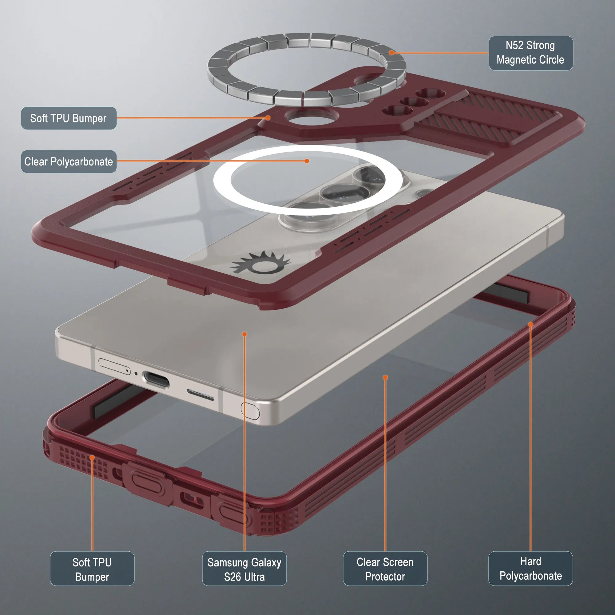 Galaxy S26 Ultra Waterproof Case [Alpine 2.0 Series] [Slim Fit] [IP68 Certified] [Shockproof] [Rose]