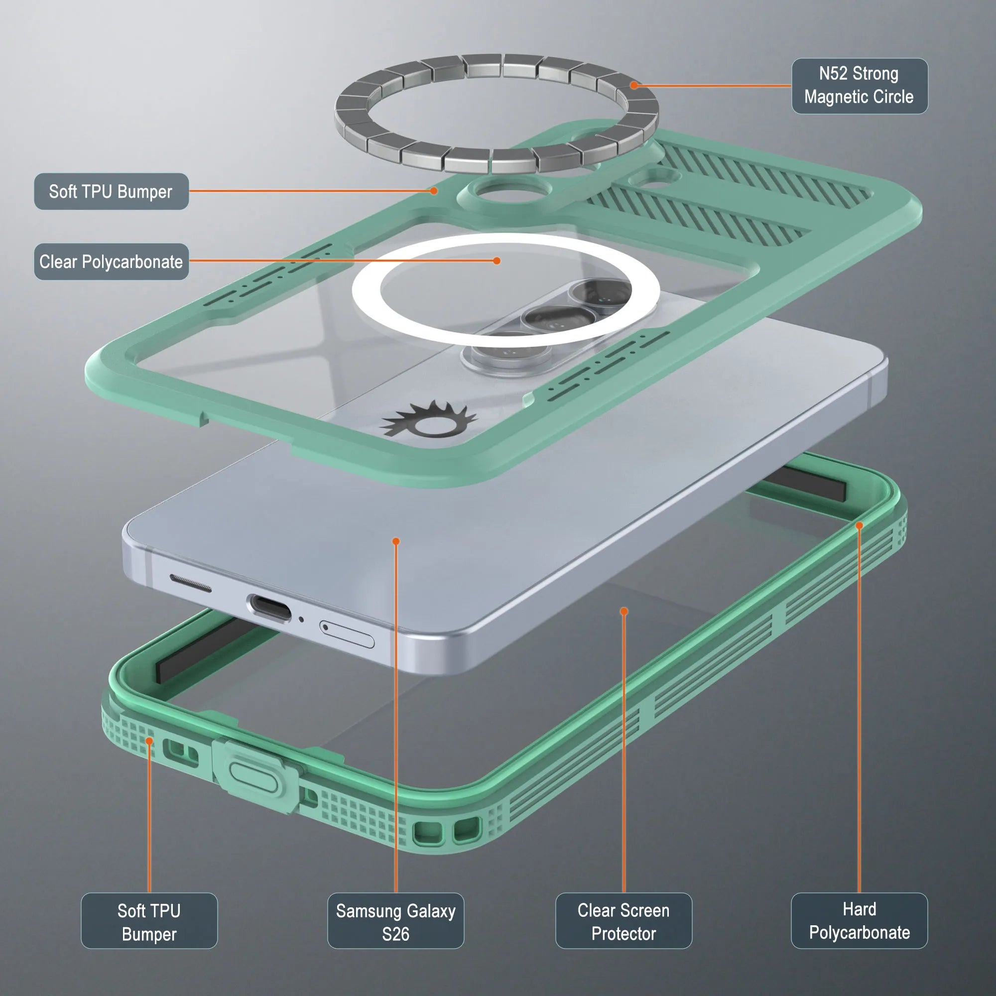 Galaxy S26 Waterproof Case [Alpine 2.0 Series] [Slim Fit] [IP68 Certified] [Shockproof] [Teal]