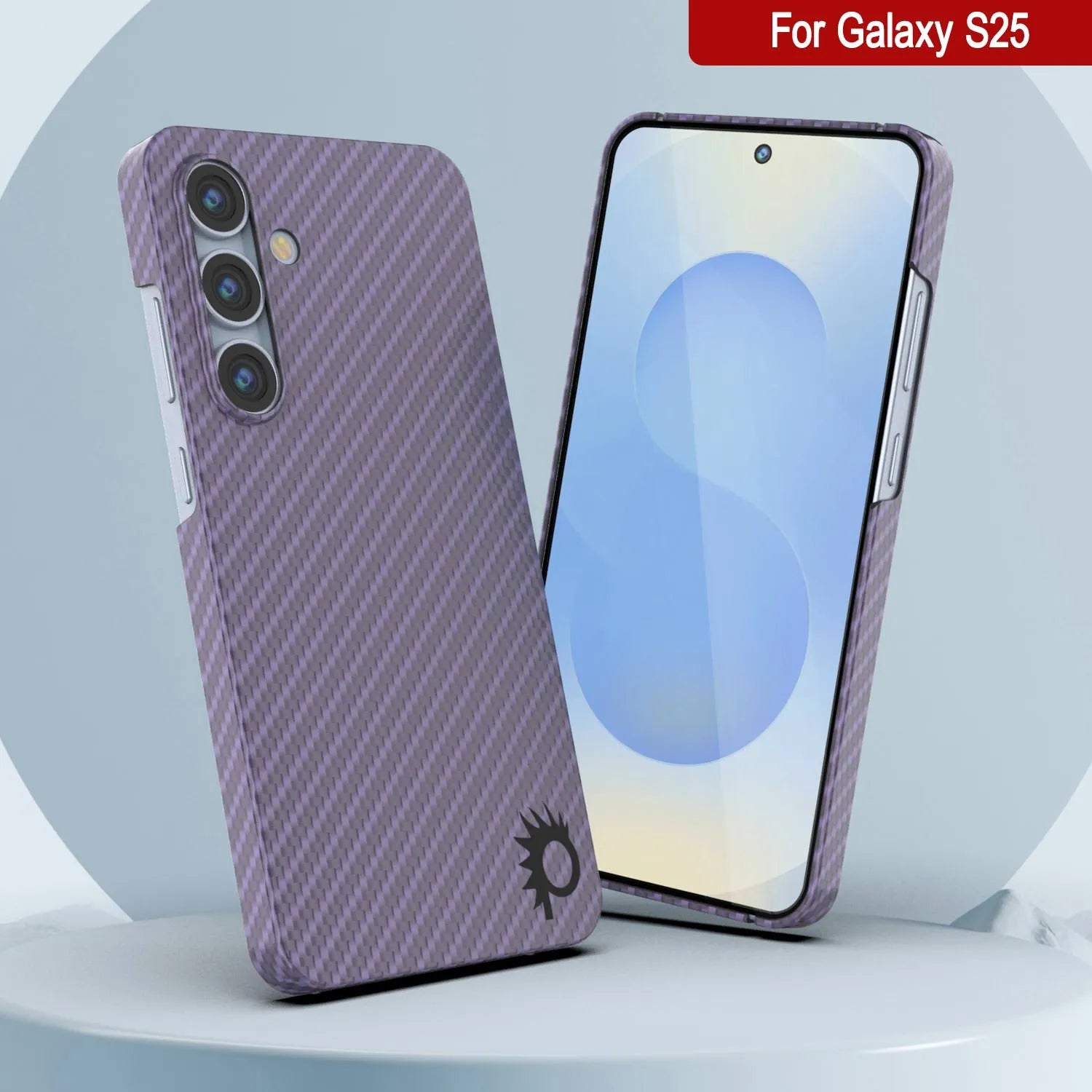 Punkcase Galaxy S25 Carbon Fiber Case [AramidShield Series] Ultra Slim & Light Kevlar [Lilac]