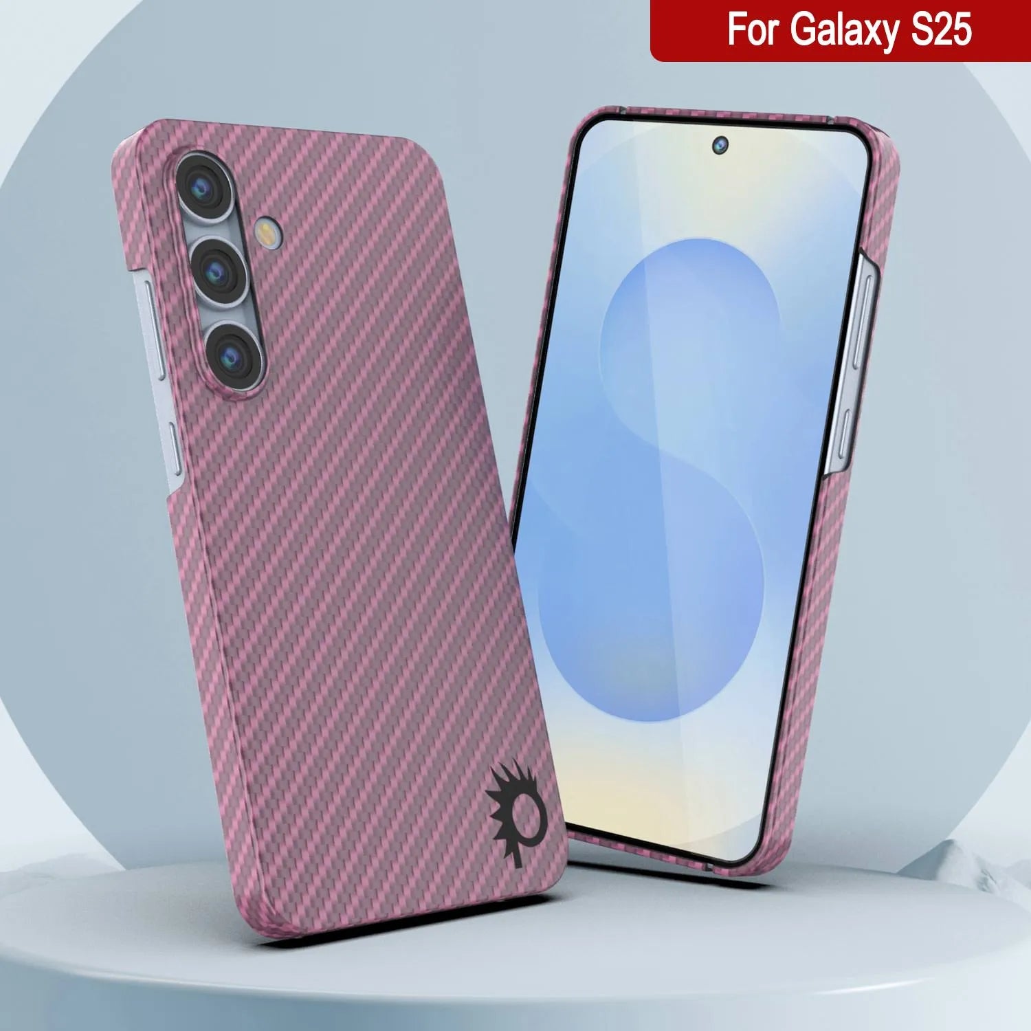 Punkcase Galaxy S25 Carbon Fiber Case [AramidShield Series] Ultra Slim & Light Kevlar [Pink]