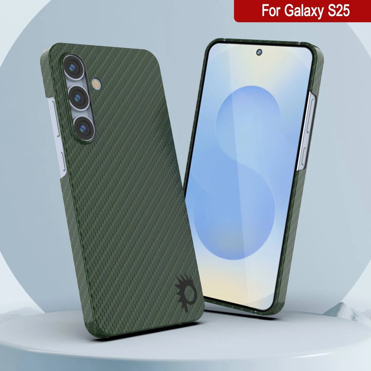 Punkcase Galaxy S25 Carbon Fiber Case [AramidShield Series] Ultra Slim & Light Kevlar [Green]