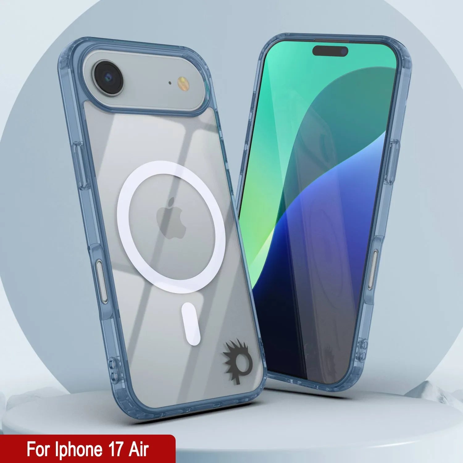 Punkcase iPhone 17 Air Magnetic Wireless Charging Case [ClearMag Series][Navy]