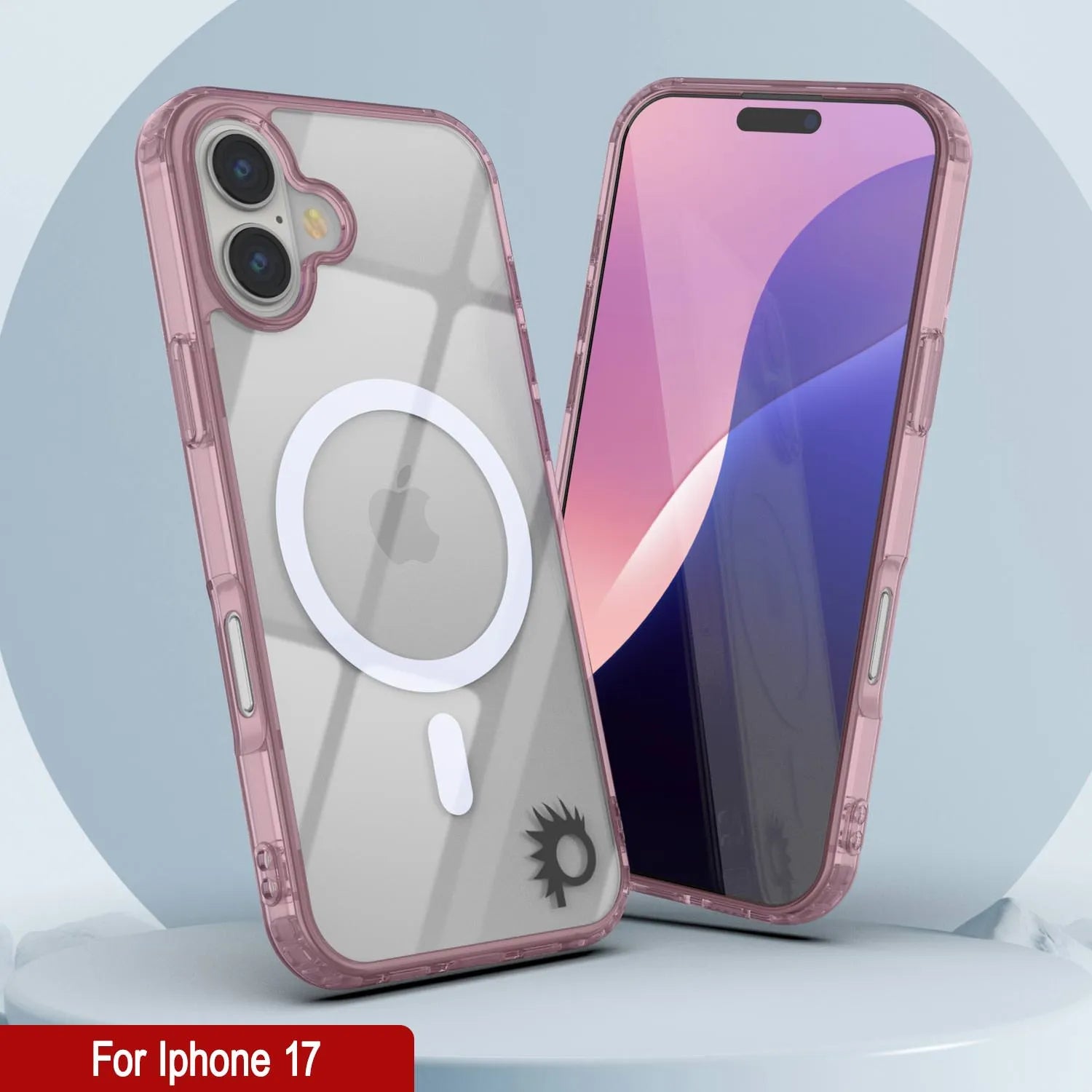 Punkcase iPhone 17 Magnetic Wireless Charging Case [ClearMag Series][Rose]