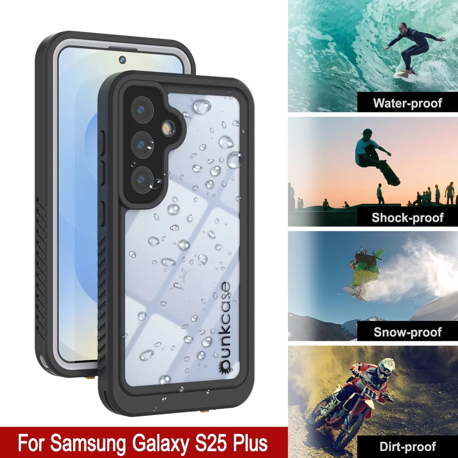 Galaxy S25+ Plus Water/ Shockproof [Extreme Series] With Screen Protector Case [White]