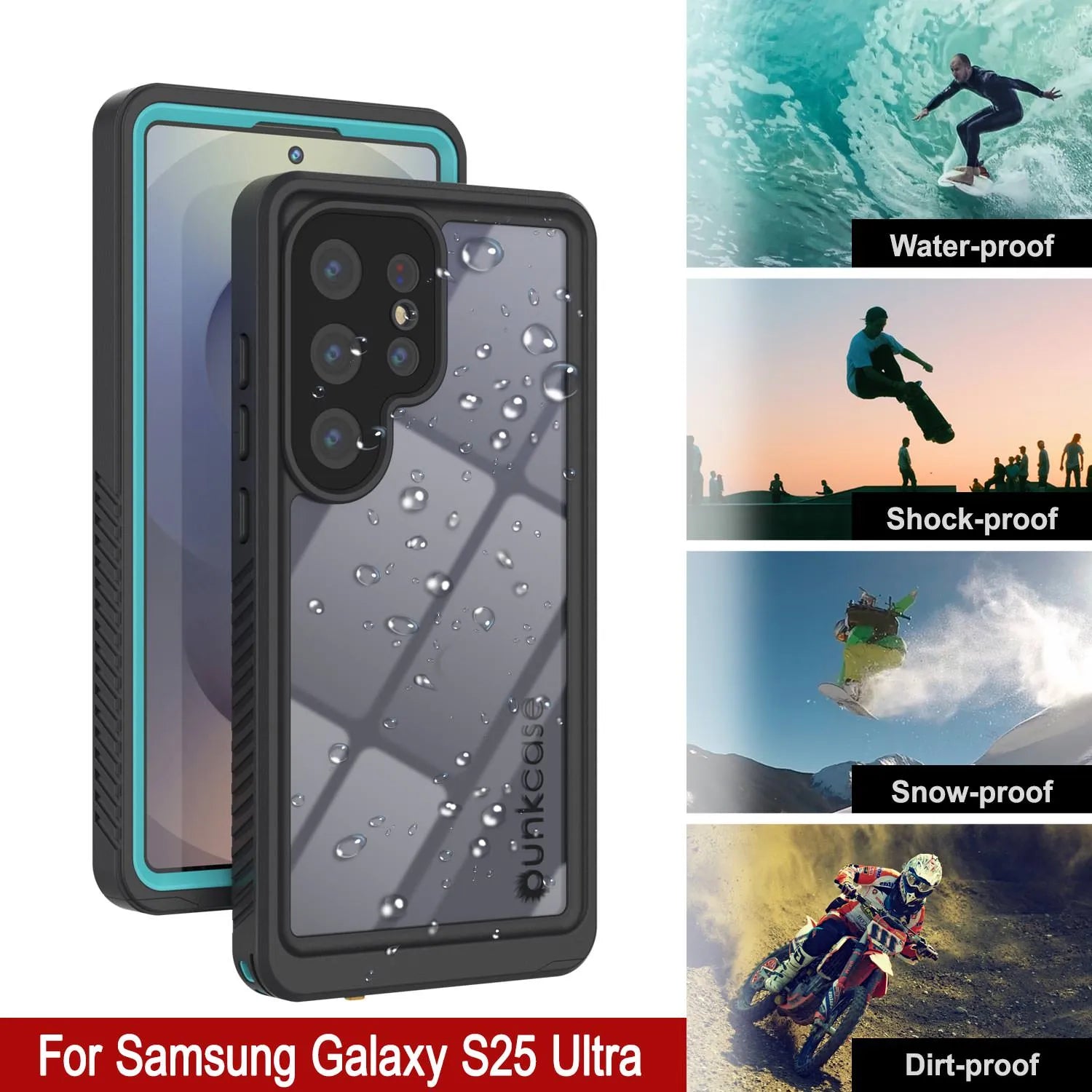 Galaxy S25 Ultra Water/ Shockproof [Extreme Series] With Screen Protector Case [Teal]