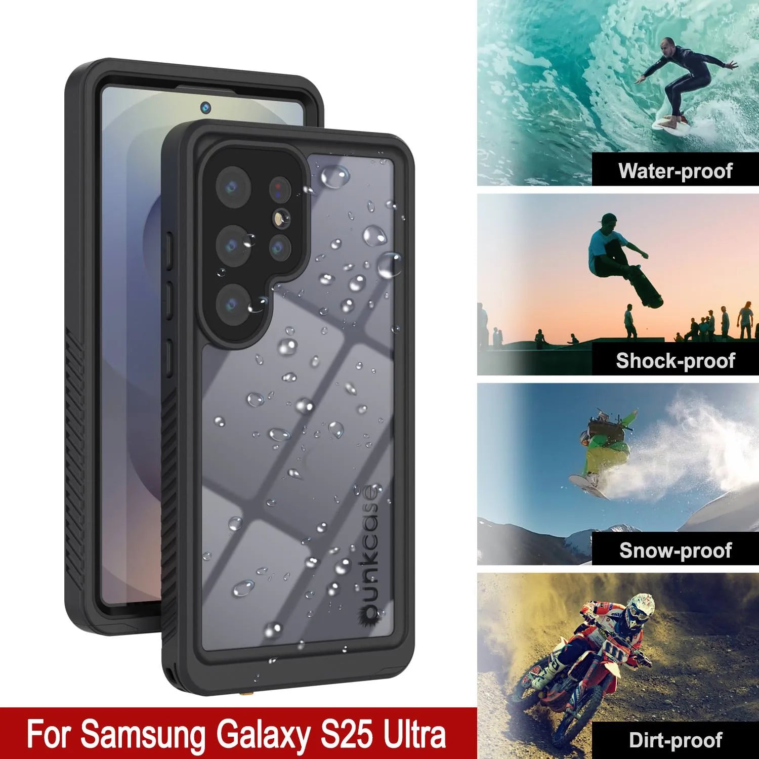 Galaxy S25 Ultra Water/ Shockproof [Extreme Series] With Screen Protector Case [Black]