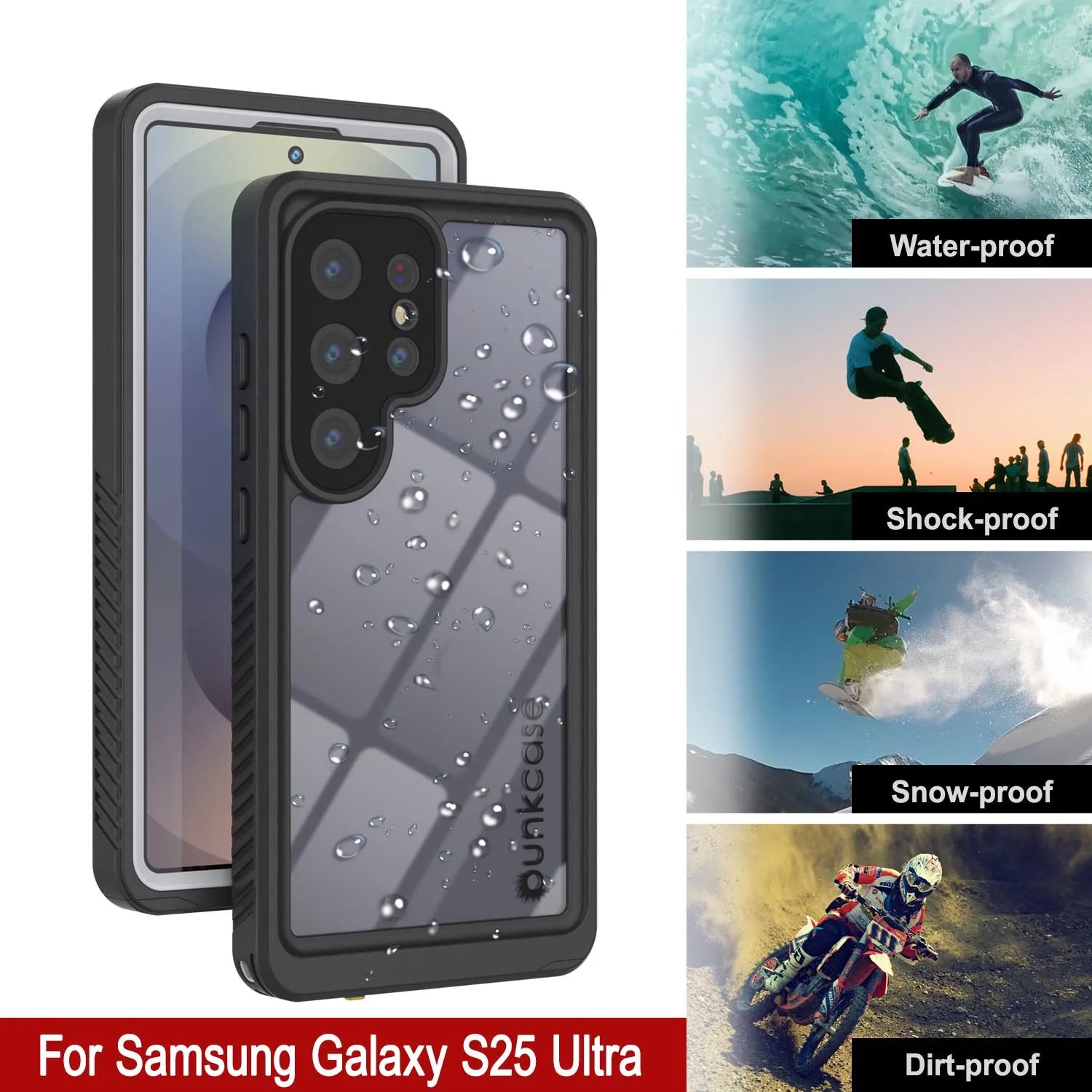 Galaxy S25 Ultra Water/ Shockproof [Extreme Series] With Screen Protector Case [White]