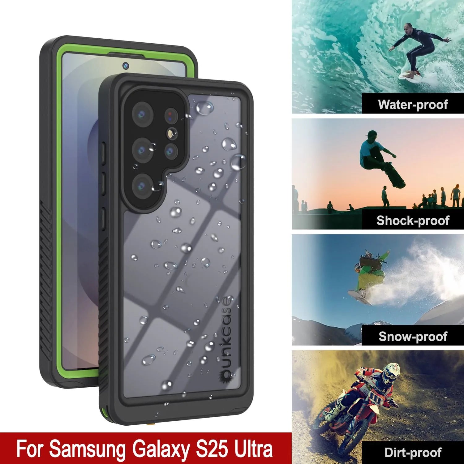 Galaxy S25 Ultra Water/ Shockproof [Extreme Series] With Screen Protector Case [Light Green]