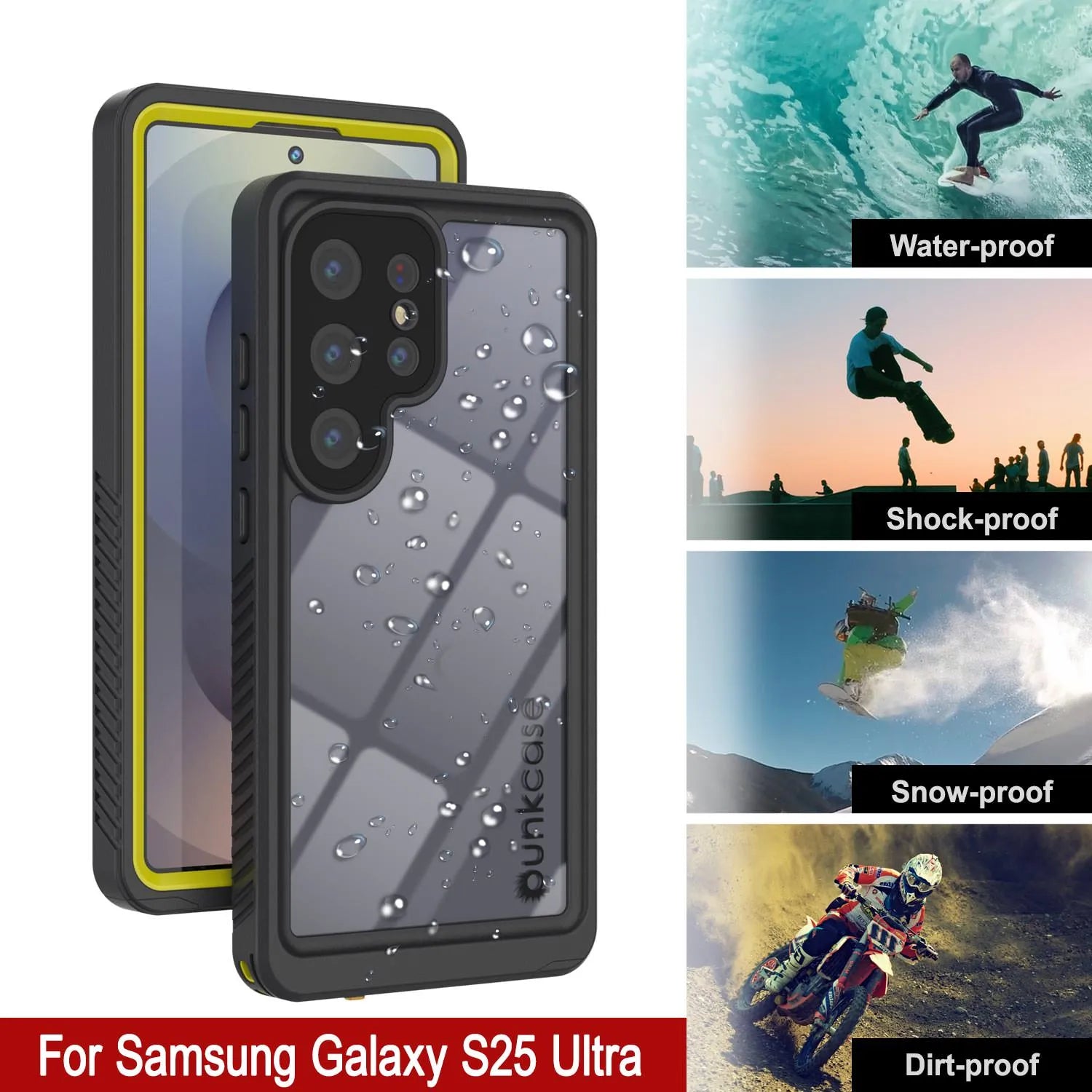 Galaxy S25 Ultra Water/ Shockproof [Extreme Series] With Screen Protector Case [Yellow]