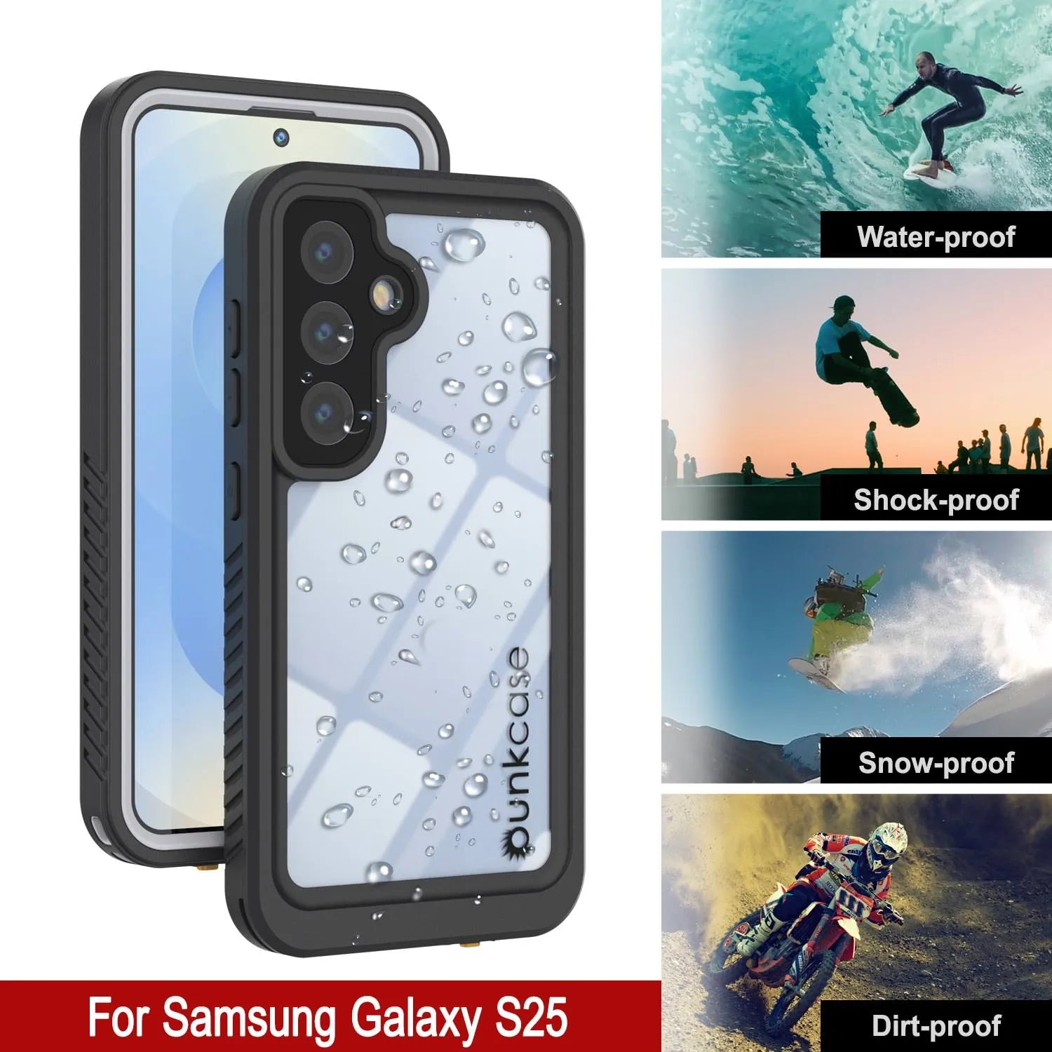 Galaxy S25 Water/ Shockproof [Extreme Series] With Screen Protector Case [White]