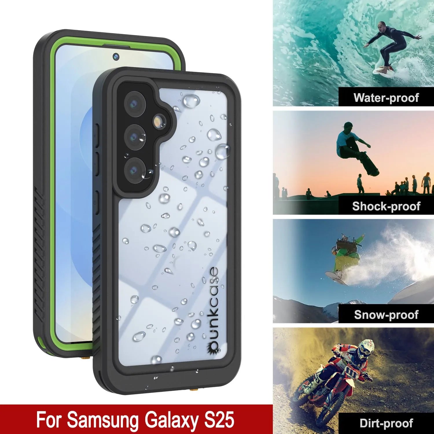 Galaxy S25 Water/ Shockproof [Extreme Series] With Screen Protector Case [Light Green]