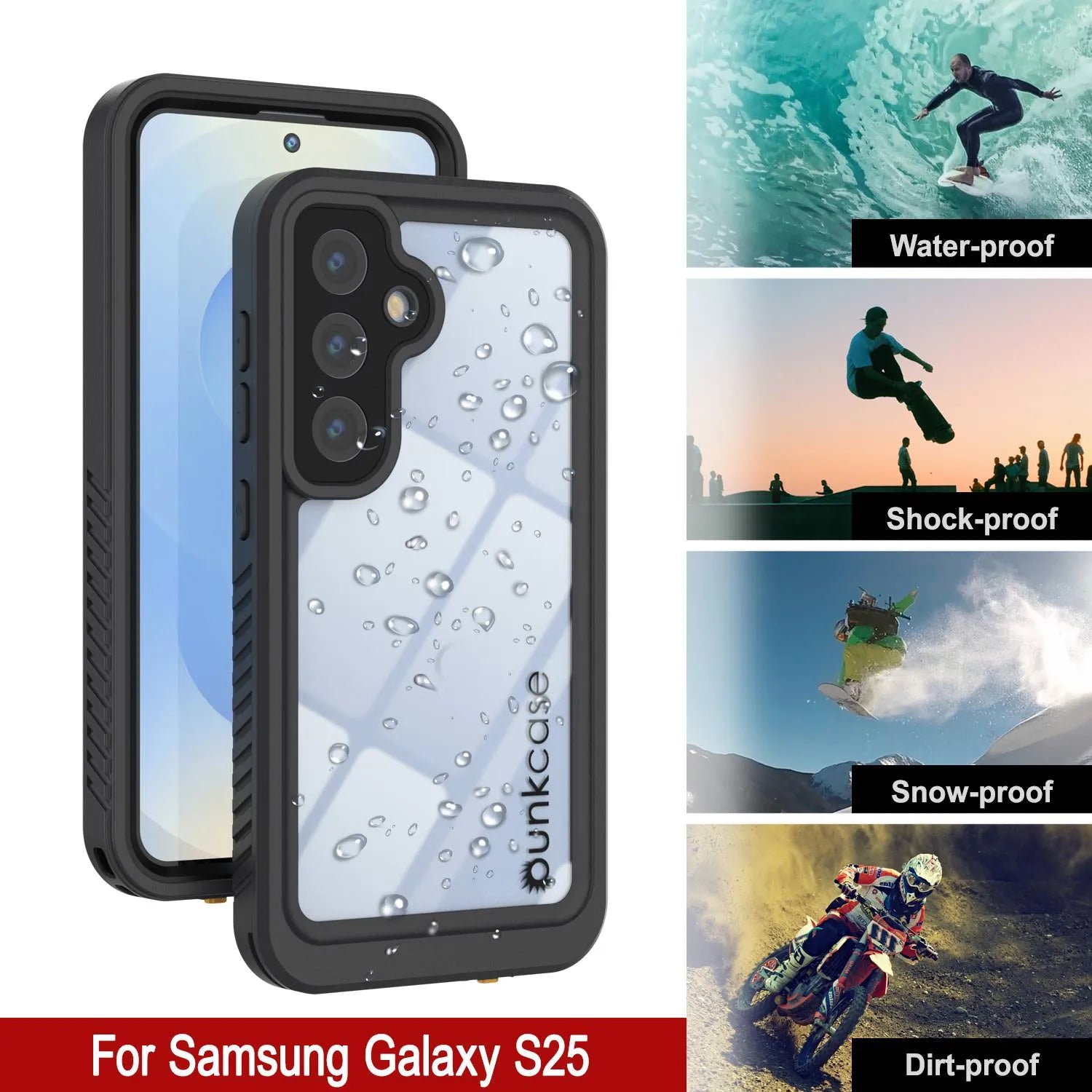 Galaxy S25 Water/ Shockproof [Extreme Series] With Screen Protector Case [Black]