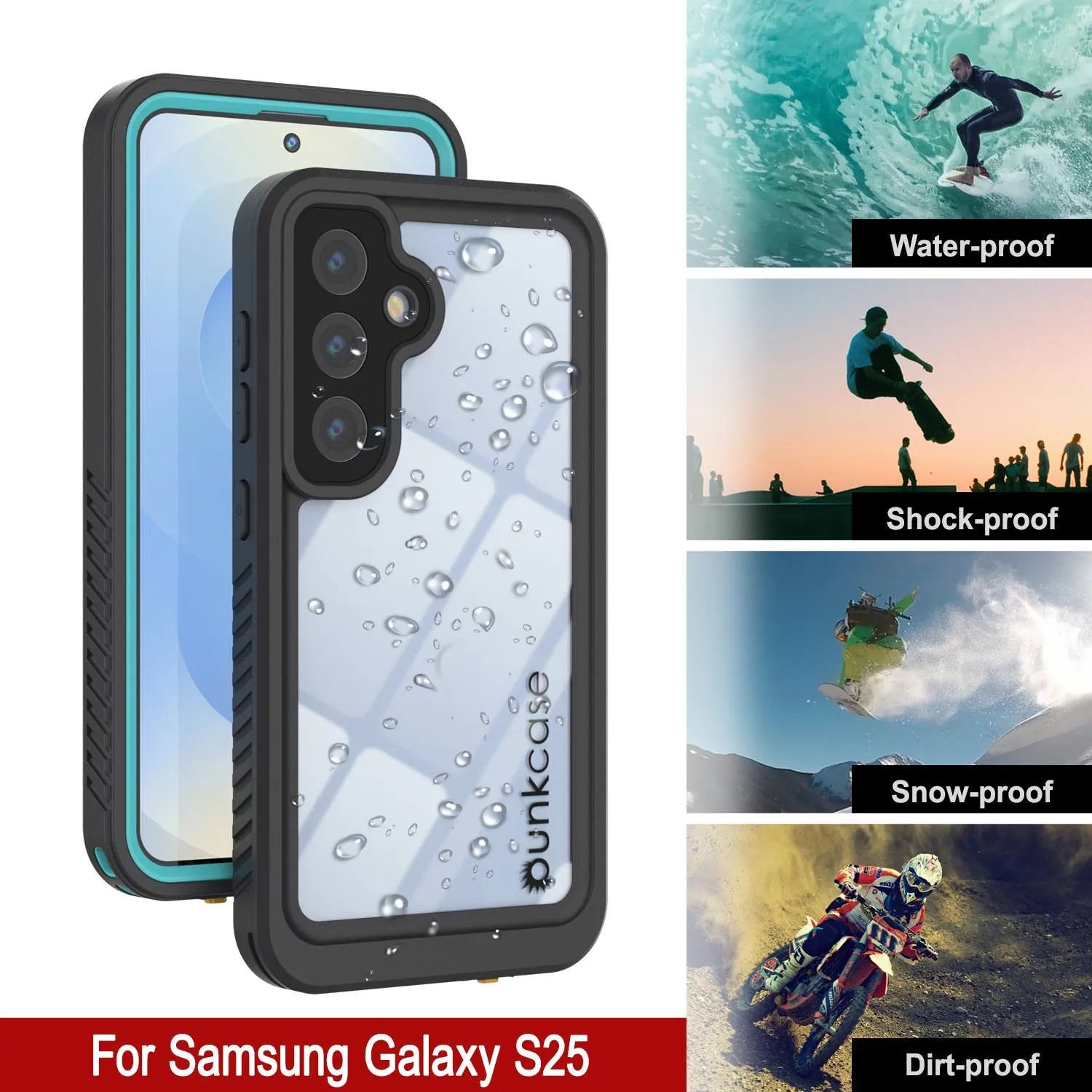 Galaxy S25 Water/ Shockproof [Extreme Series] With Screen Protector Case [Teal]