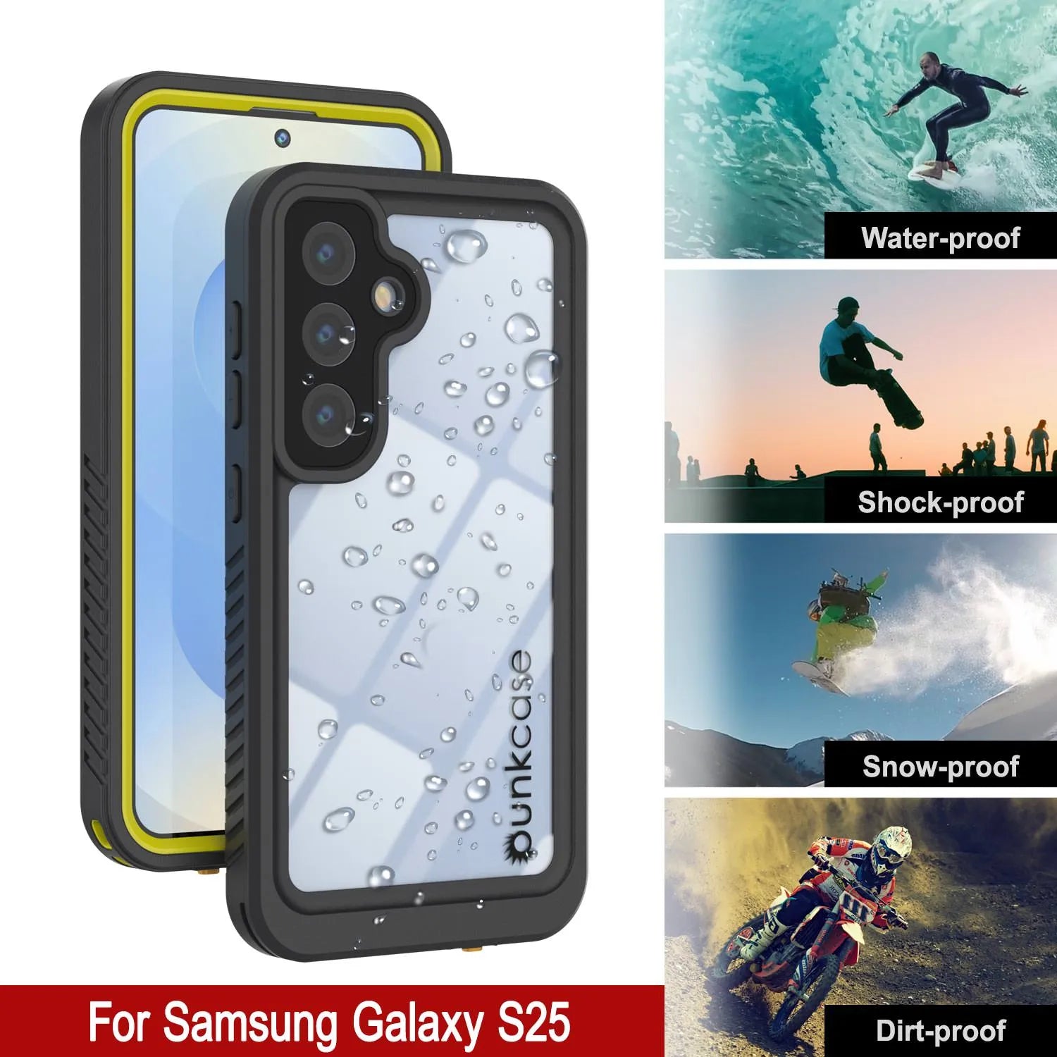 Galaxy S25 Water/ Shockproof [Extreme Series] With Screen Protector Case [Yellow]