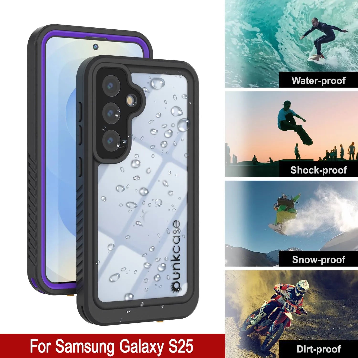 Galaxy S25 Water/ Shockproof [Extreme Series] With Screen Protector Case [Purple]