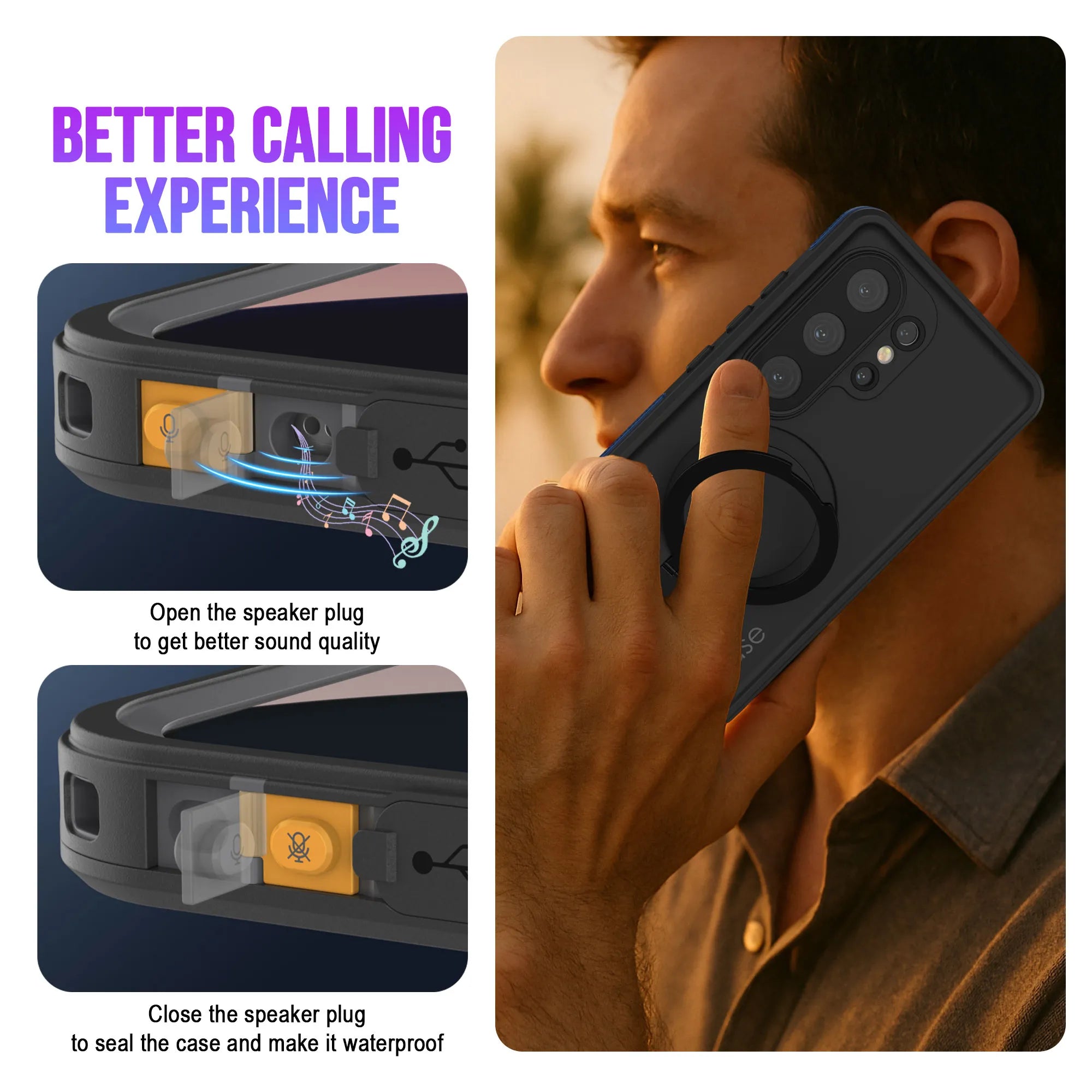 Galaxy S26 Ultra Waterproof Case [Kickstud 2.0 Series] Protective IP68 Cover W/Screen Protector & Kickstand [Yellow]
