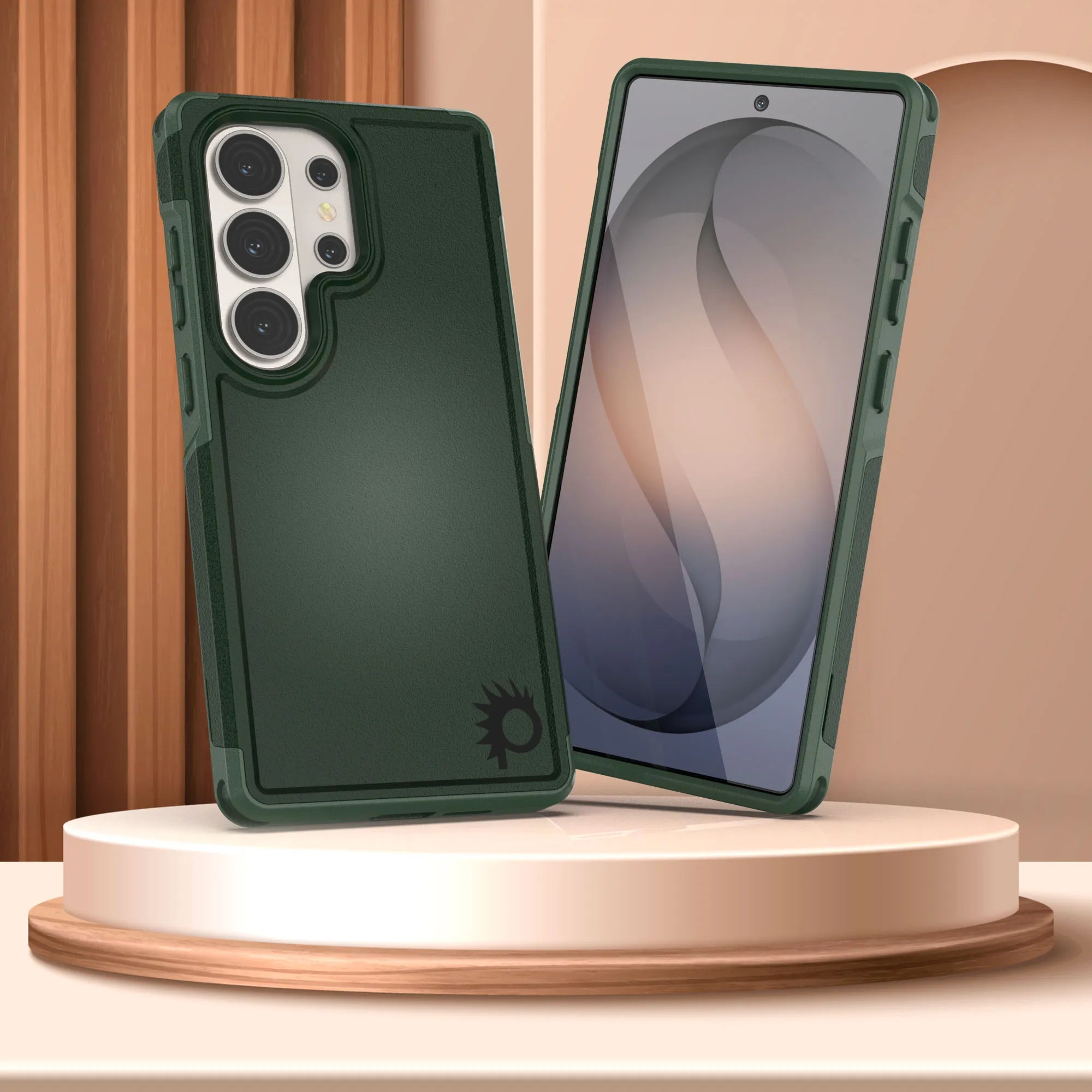 PunkCase Galaxy S26 Ultra Case, [Spartan 2.0 Series] Clear Rugged Heavy Duty Cover [Dark Green]