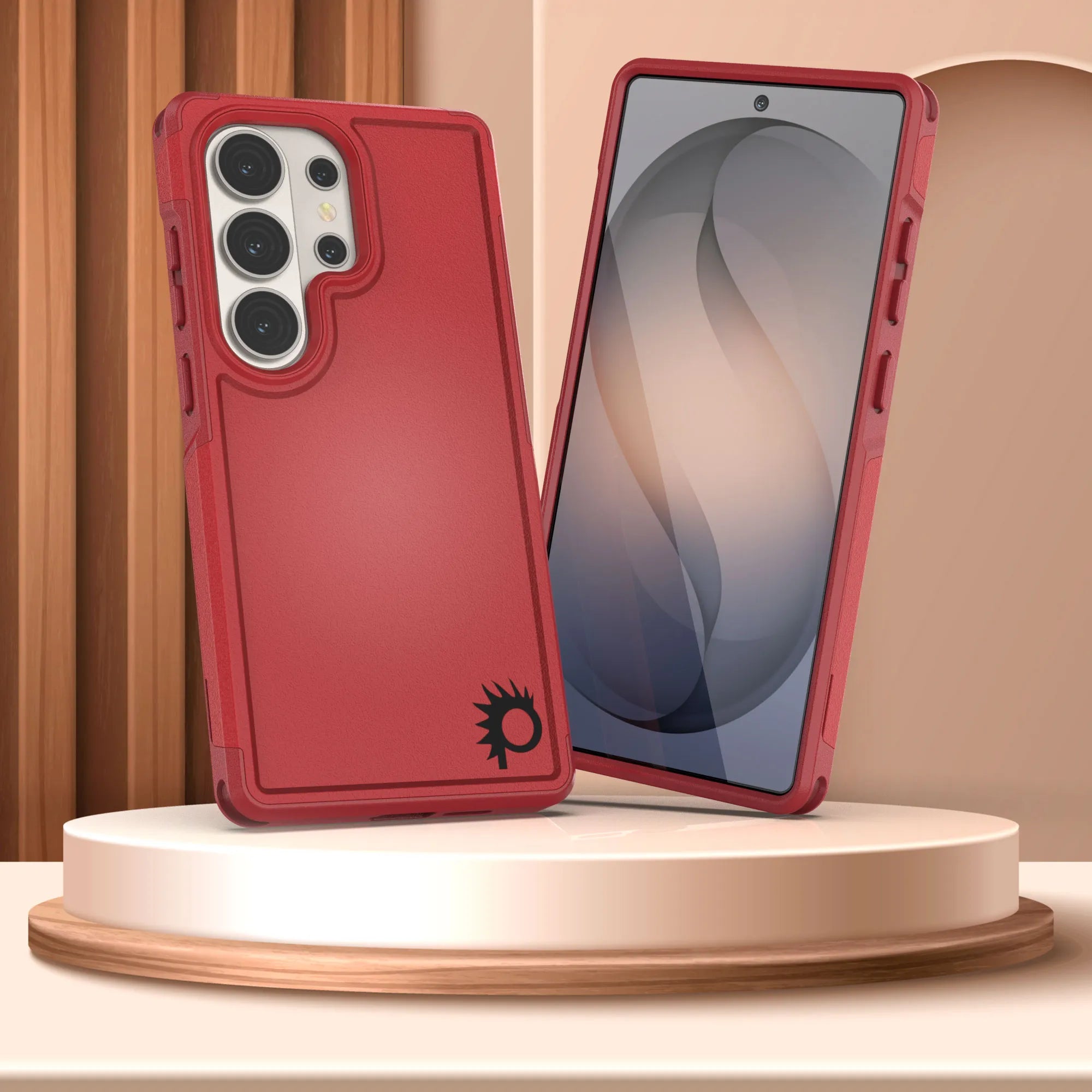 PunkCase Galaxy S26 Ultra Case, [Spartan 2.0 Series] Clear Rugged Heavy Duty Cover [Red]