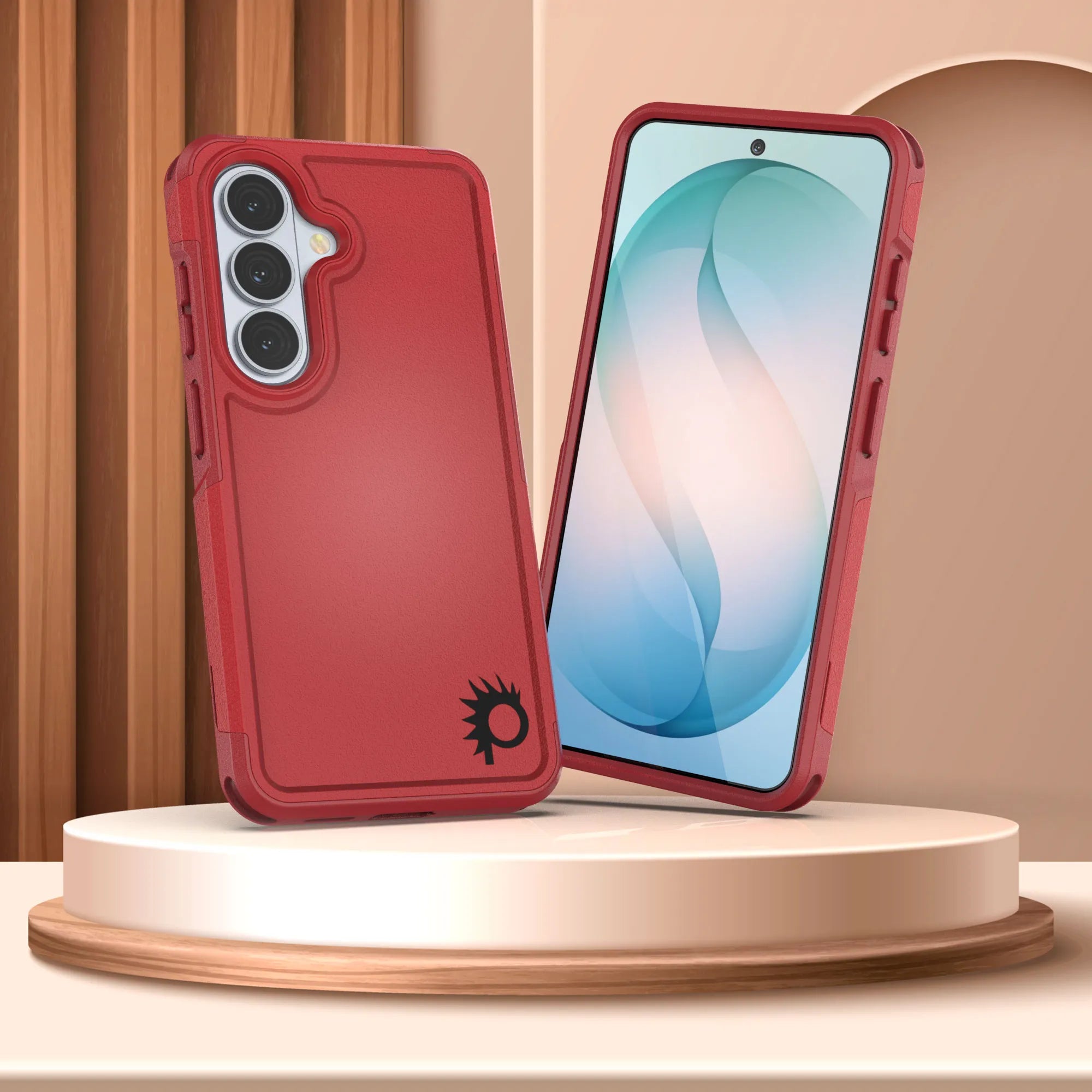 PunkCase Galaxy S26 Case, [Spartan 2.0 Series] Clear Rugged Heavy Duty Cover [Red]