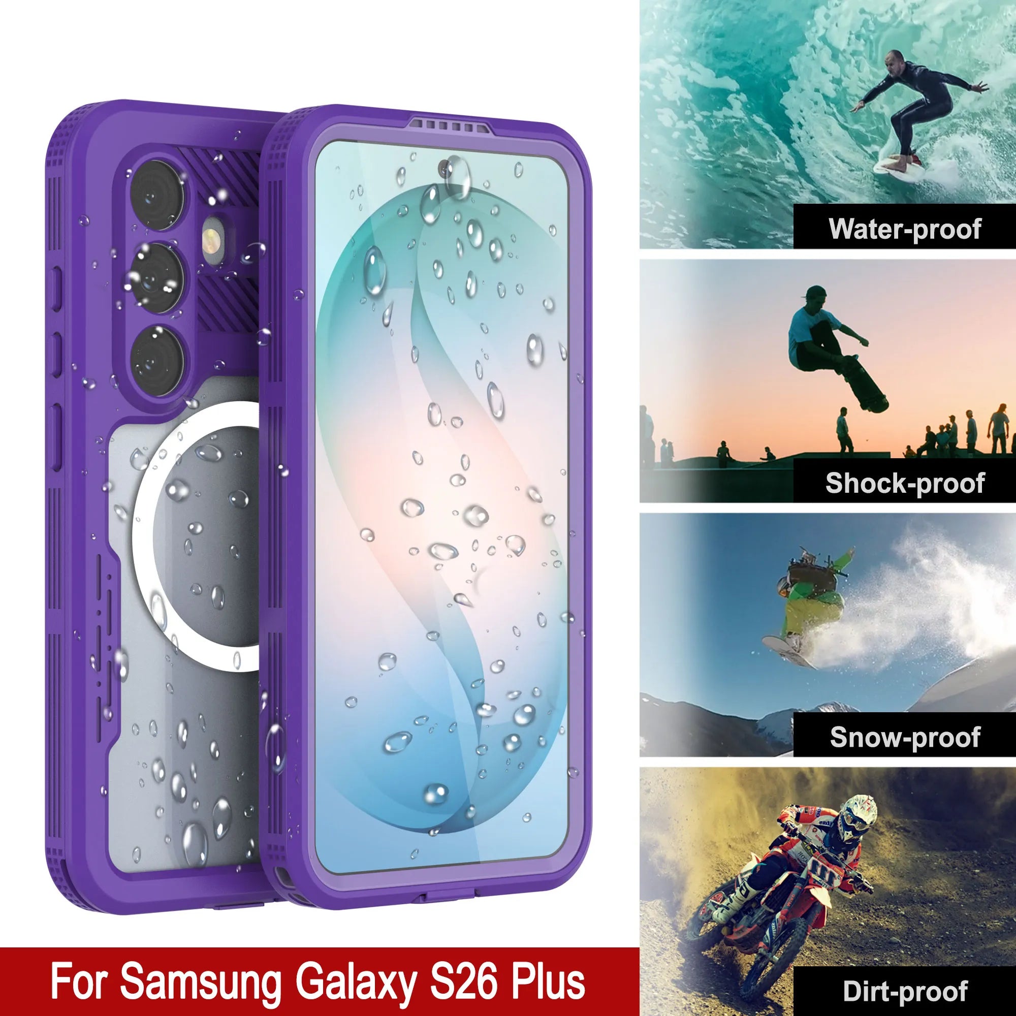 Galaxy S26+ Plus Waterproof Case [Alpine 2.0 Series] [Slim Fit] [IP68 Certified] [Shockproof] [Purple]