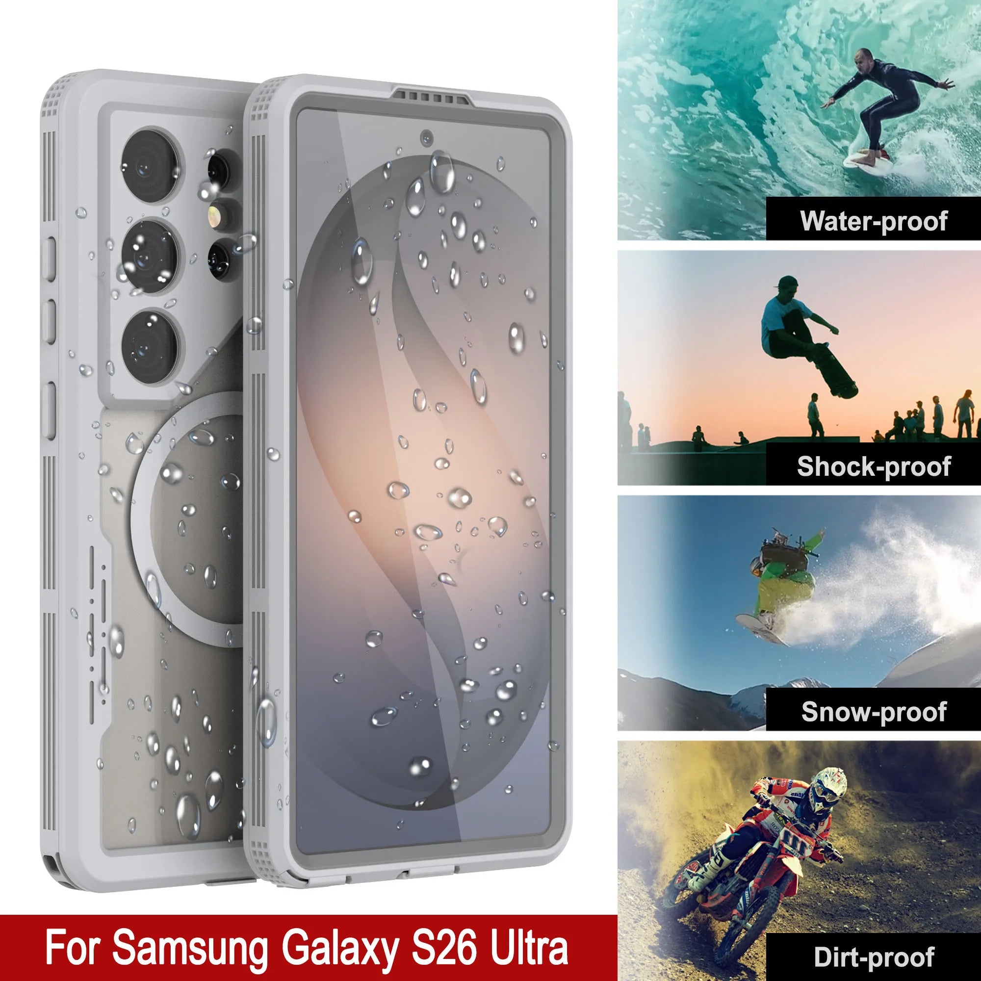 Galaxy S26 Ultra Waterproof Case [Alpine 2.0 Series] [Slim Fit] [IP68 Certified] [Shockproof] [White]