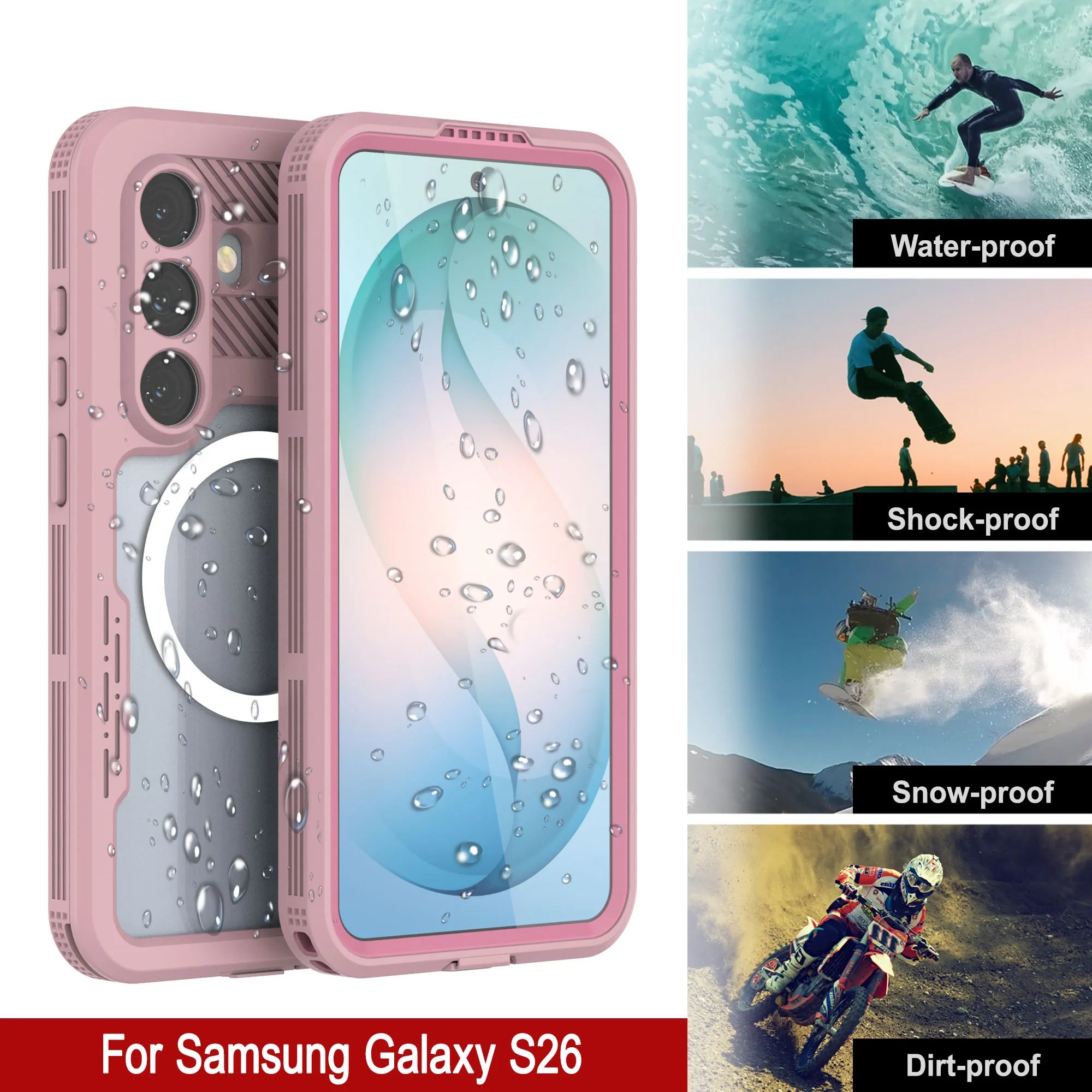 Galaxy S26 Waterproof Case [Alpine 2.0 Series] [Slim Fit] [IP68 Certified] [Shockproof] [Pink]