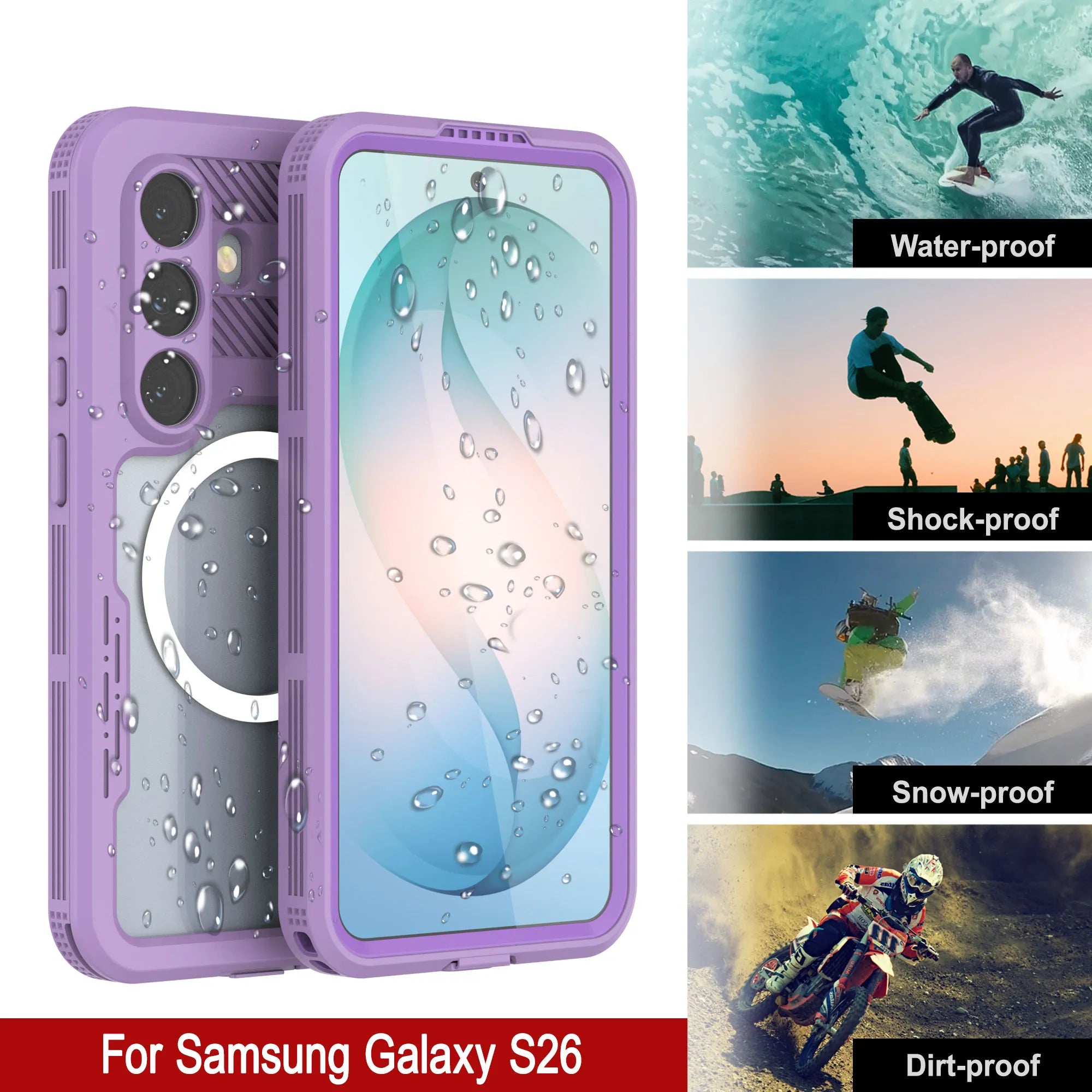 Galaxy S26 Waterproof Case [Alpine 2.0 Series] [Slim Fit] [IP68 Certified] [Shockproof] [Lilac]