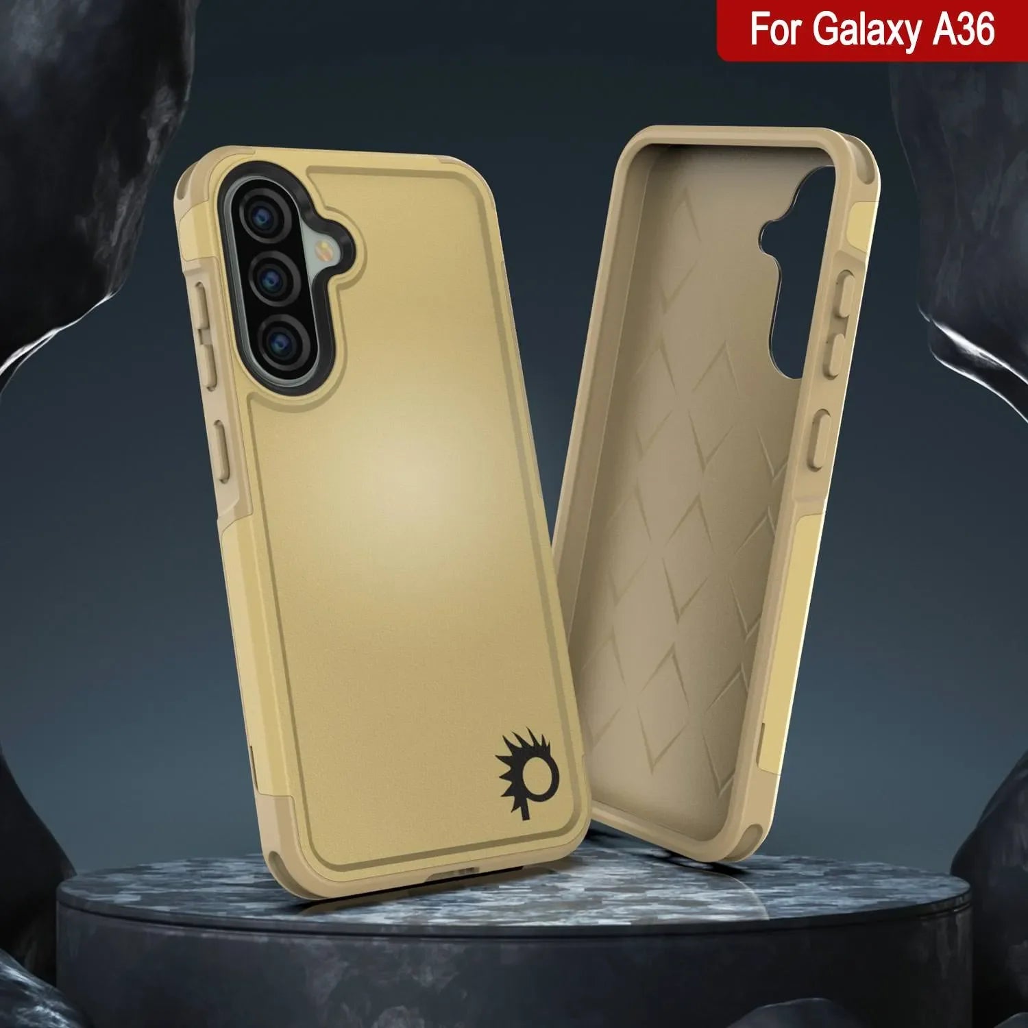 PunkCase Galaxy A36 Case, [Spartan 2.0 Series] Clear Rugged Heavy Duty Cover [Yellow]