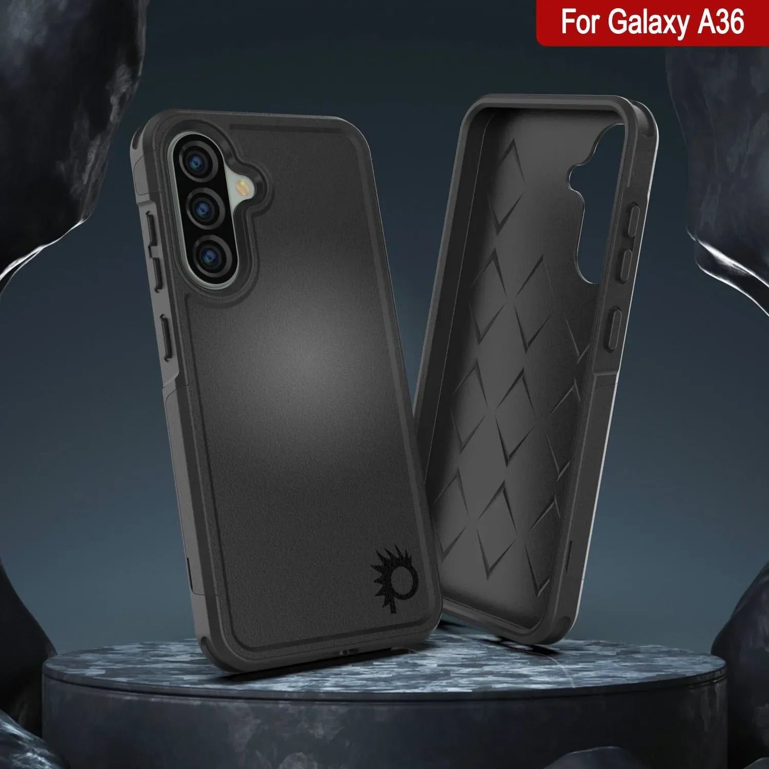 PunkCase Galaxy A36 Case, [Spartan 2.0 Series] Clear Rugged Heavy Duty Cover [Black]