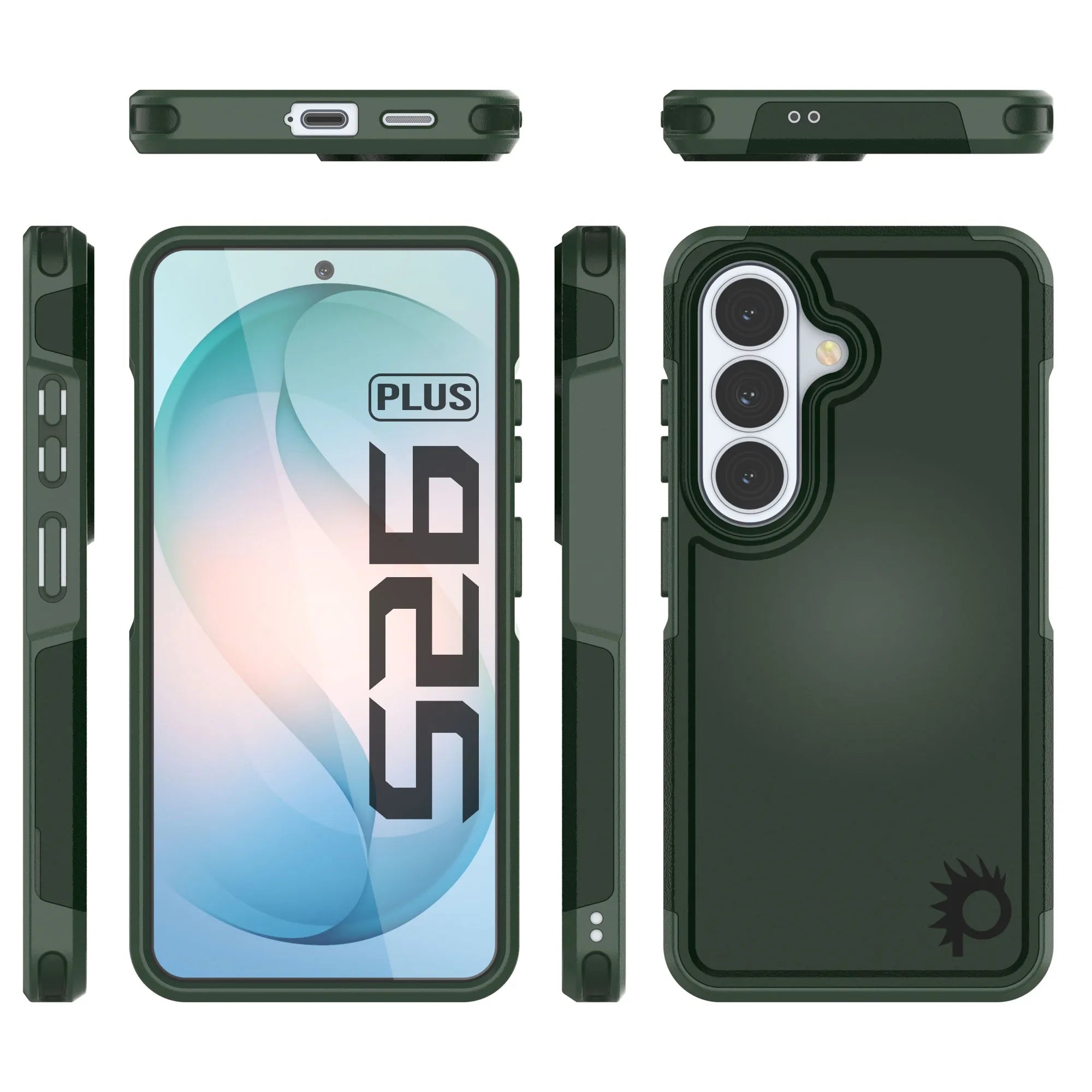 PunkCase Galaxy S26+ Plus Case, [Spartan 2.0 Series] Clear Rugged Heavy Duty Cover [Dark Green]
